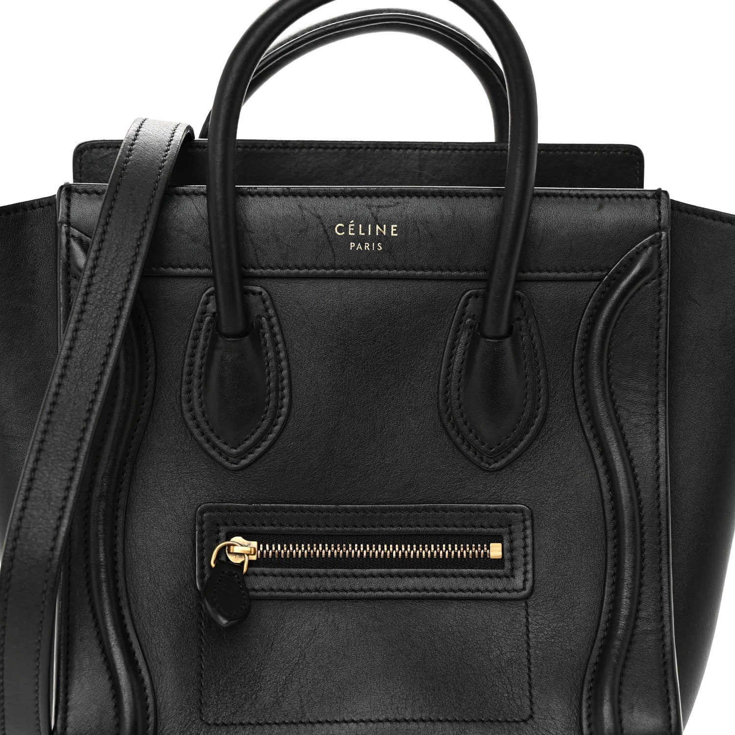 Celine Smooth Calfskin Nano Luggage Black 7 of 11