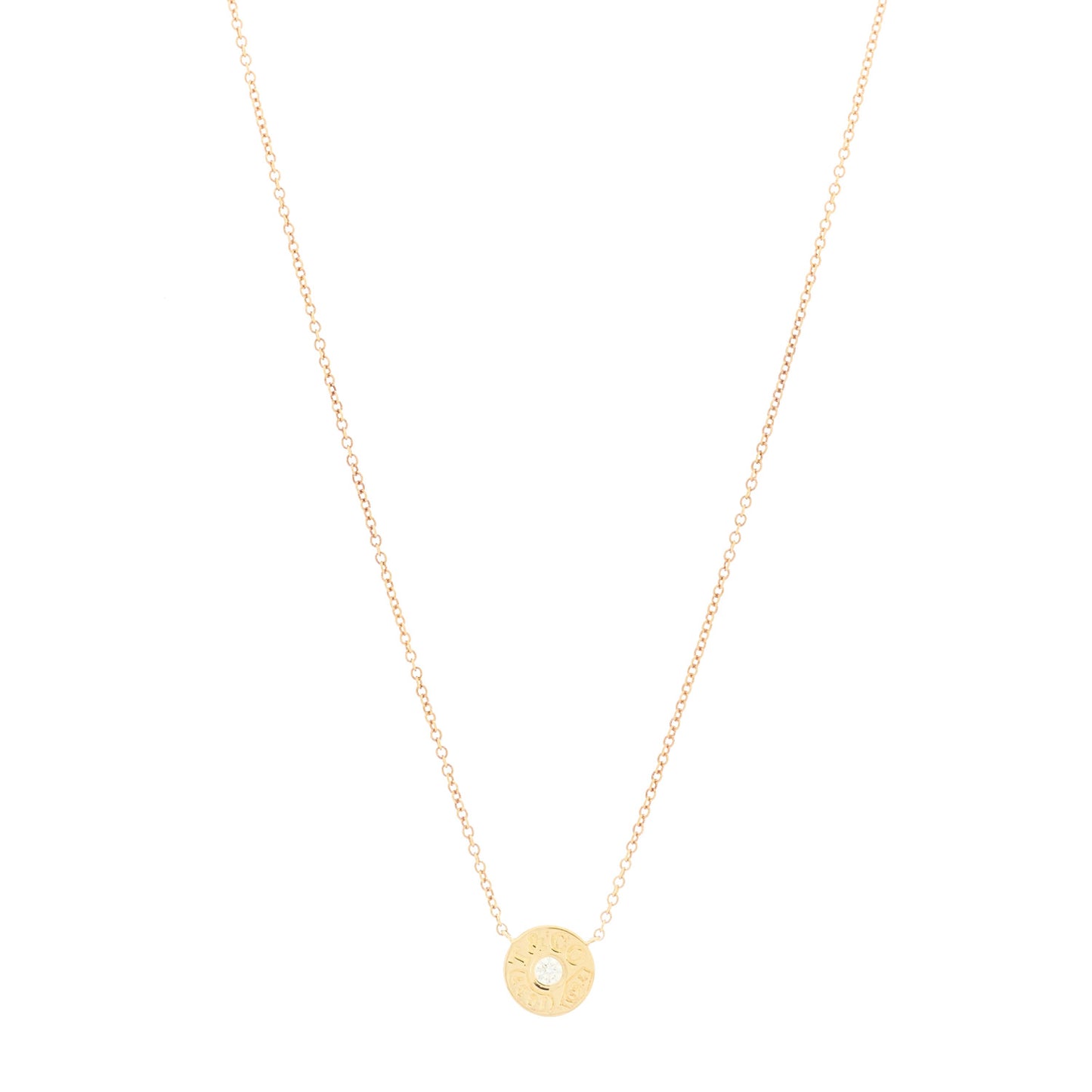 18K Yellow Gold Diamond 1837 Circle Pendant Necklace