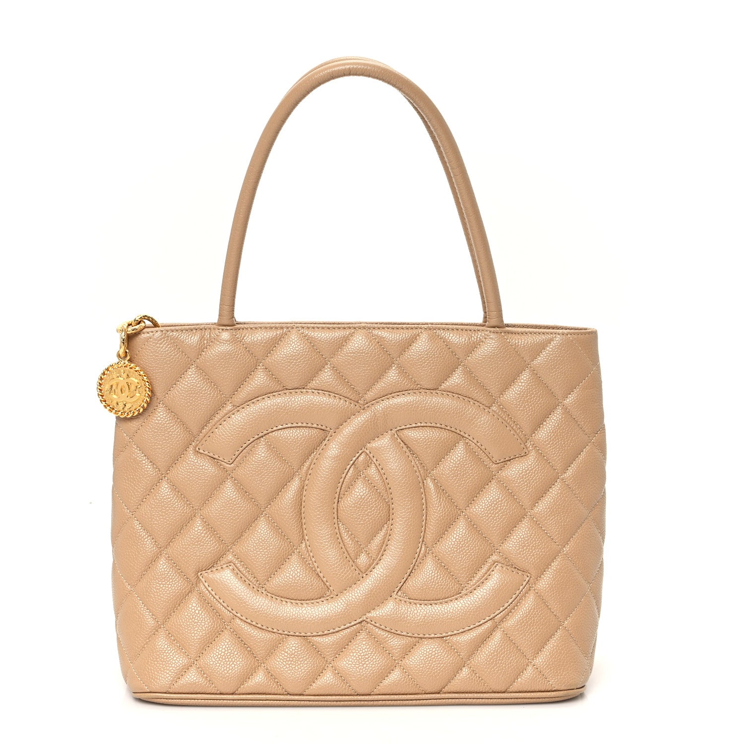 Chanel Caviar Quilted Medallion Tote Beige 1 of 13