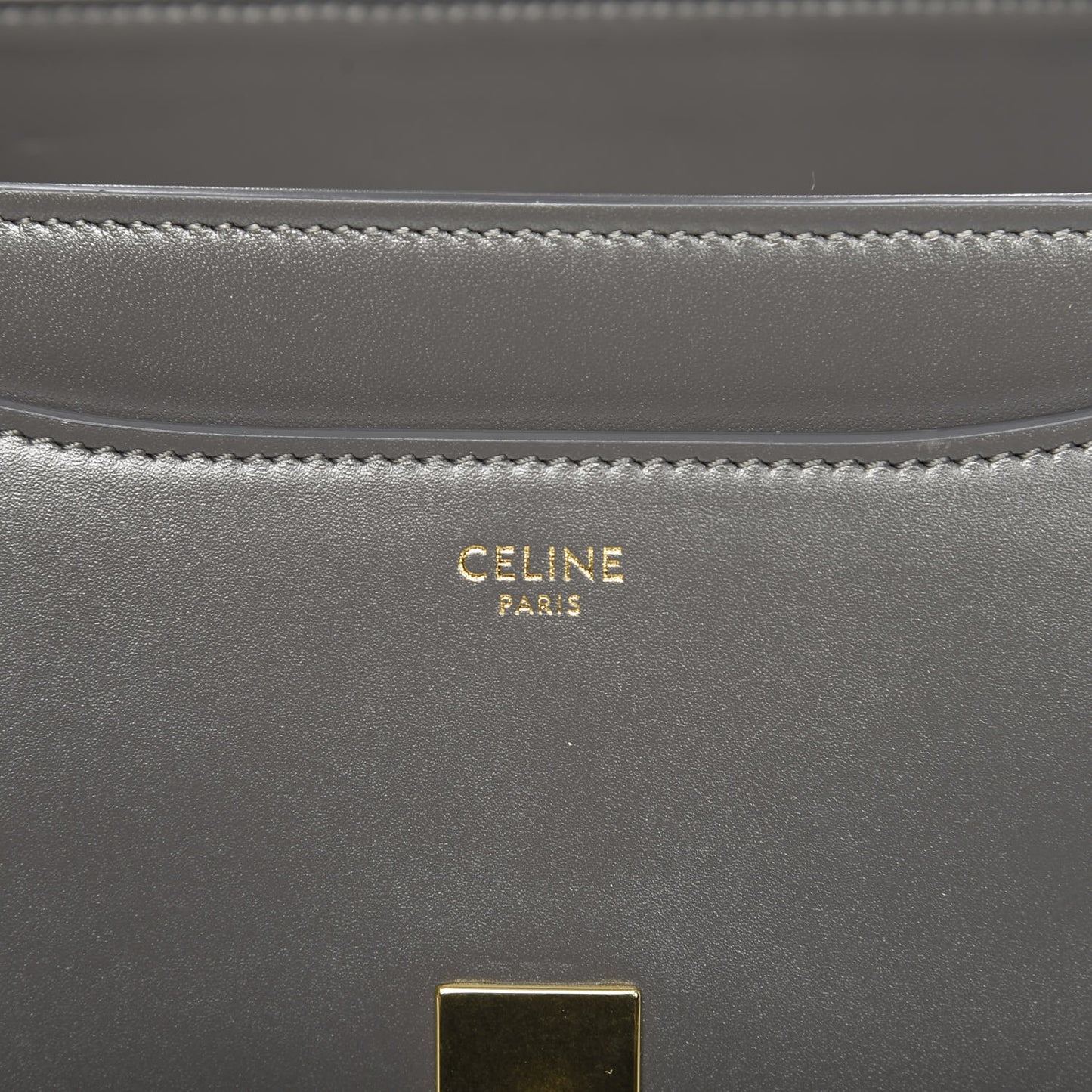 Satinated Calfskin Small 16 Top Handle Bag Gray