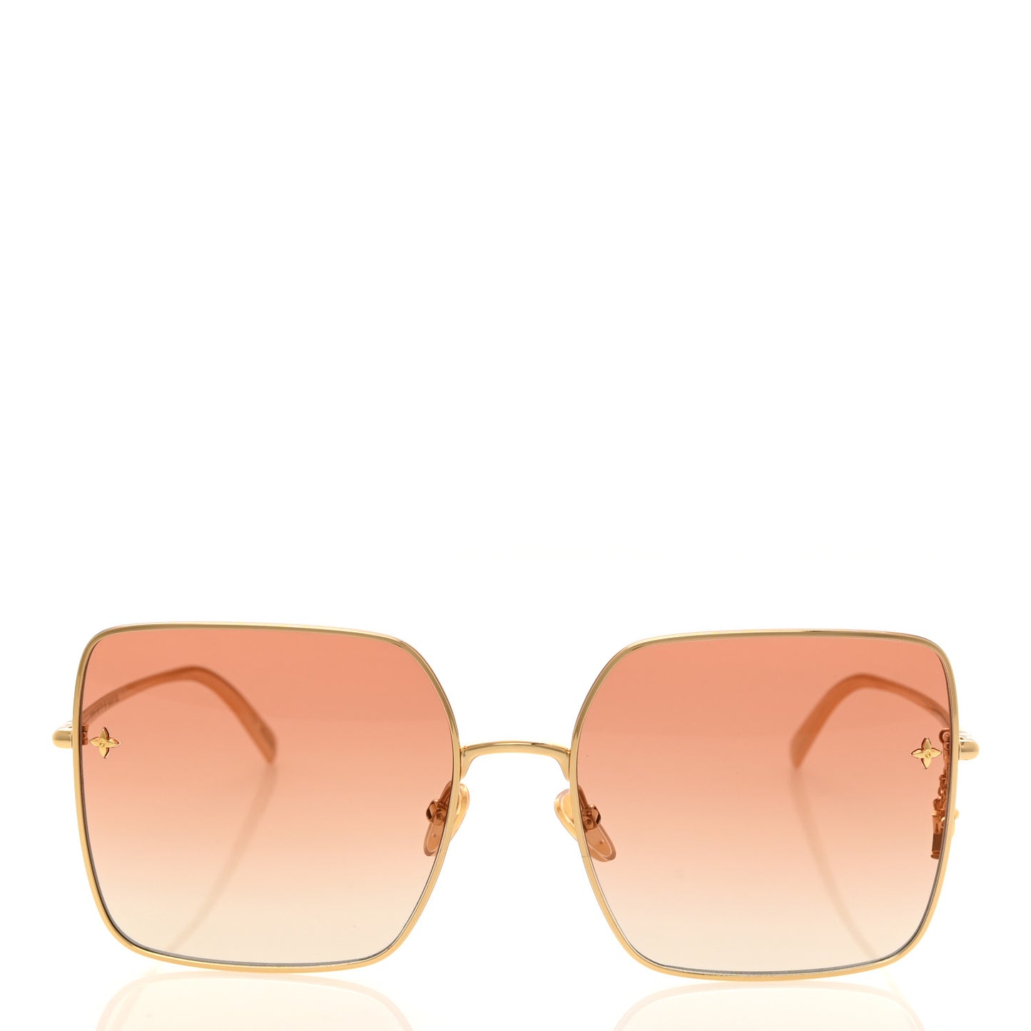 Metal LV Charm Square Sunglasses Z1719U Gold