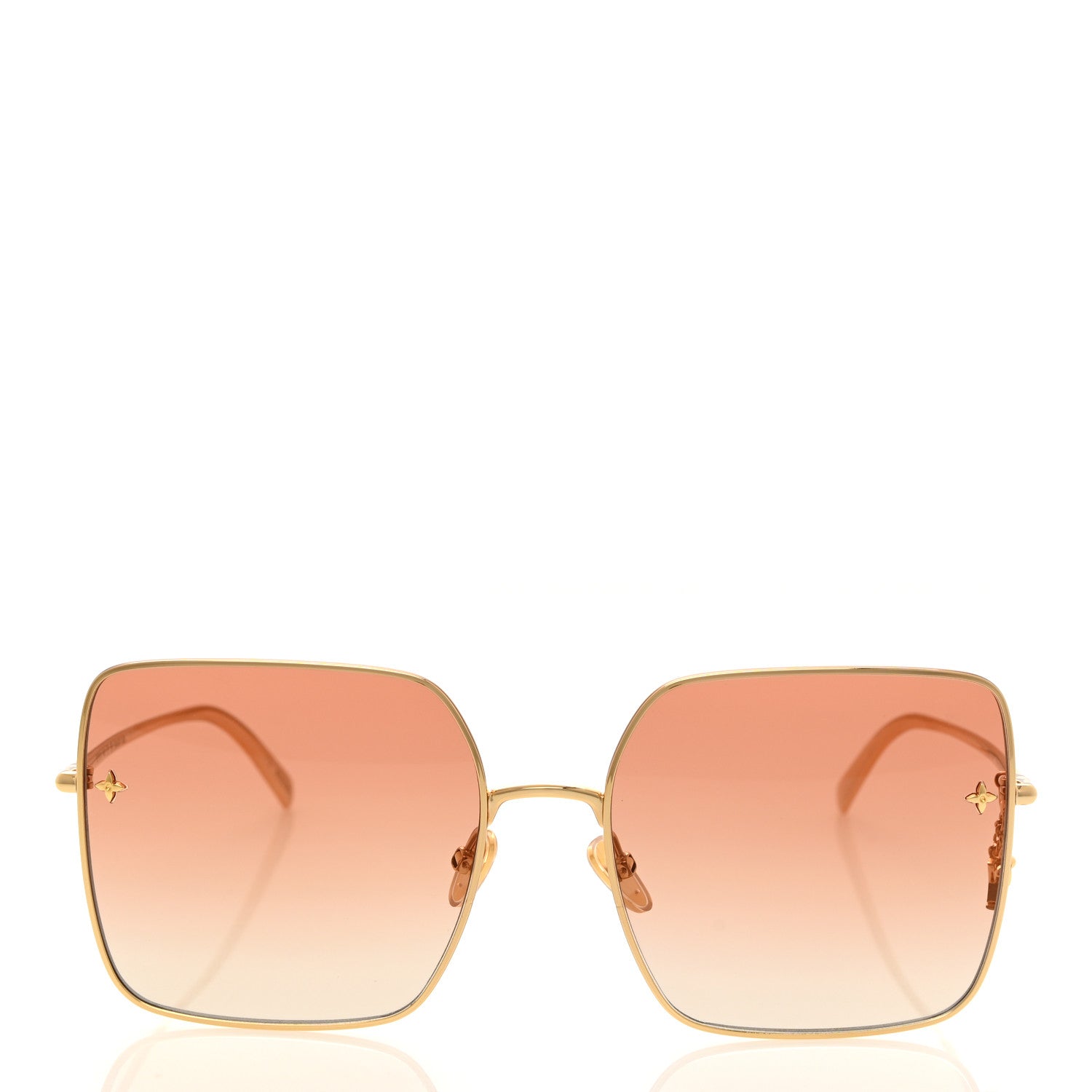 Louis Vuitton Metal LV Charm Square Sunglasses Z1719U Gold 2 of 8