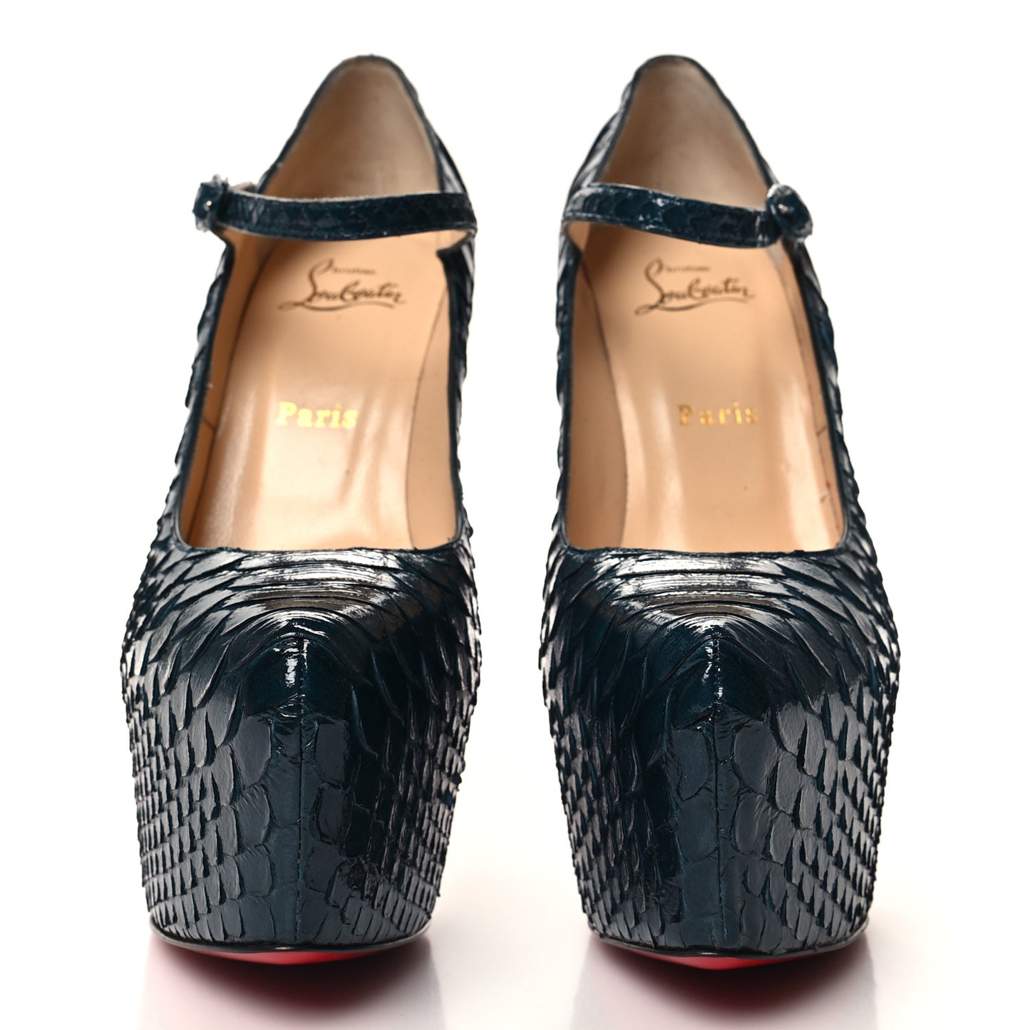 Snakeskin Lady Daf 160 Pumps 39.5 Blue Khol
