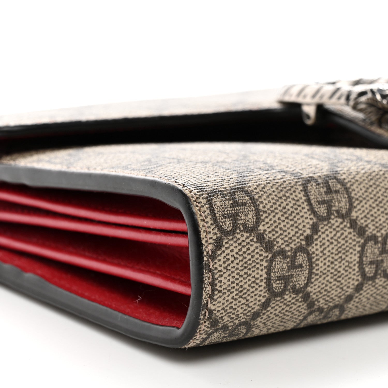Gucci GG Supreme Monogram Mini Dionysus Chain Wallet Beige Vulcanic Red 8 of 13