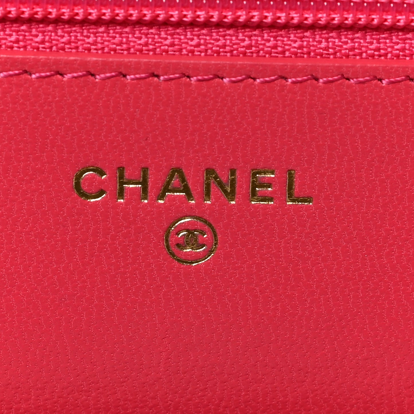 Lambskin Quilted Chanel 19 Wallet On Chain WOC Dark Pink