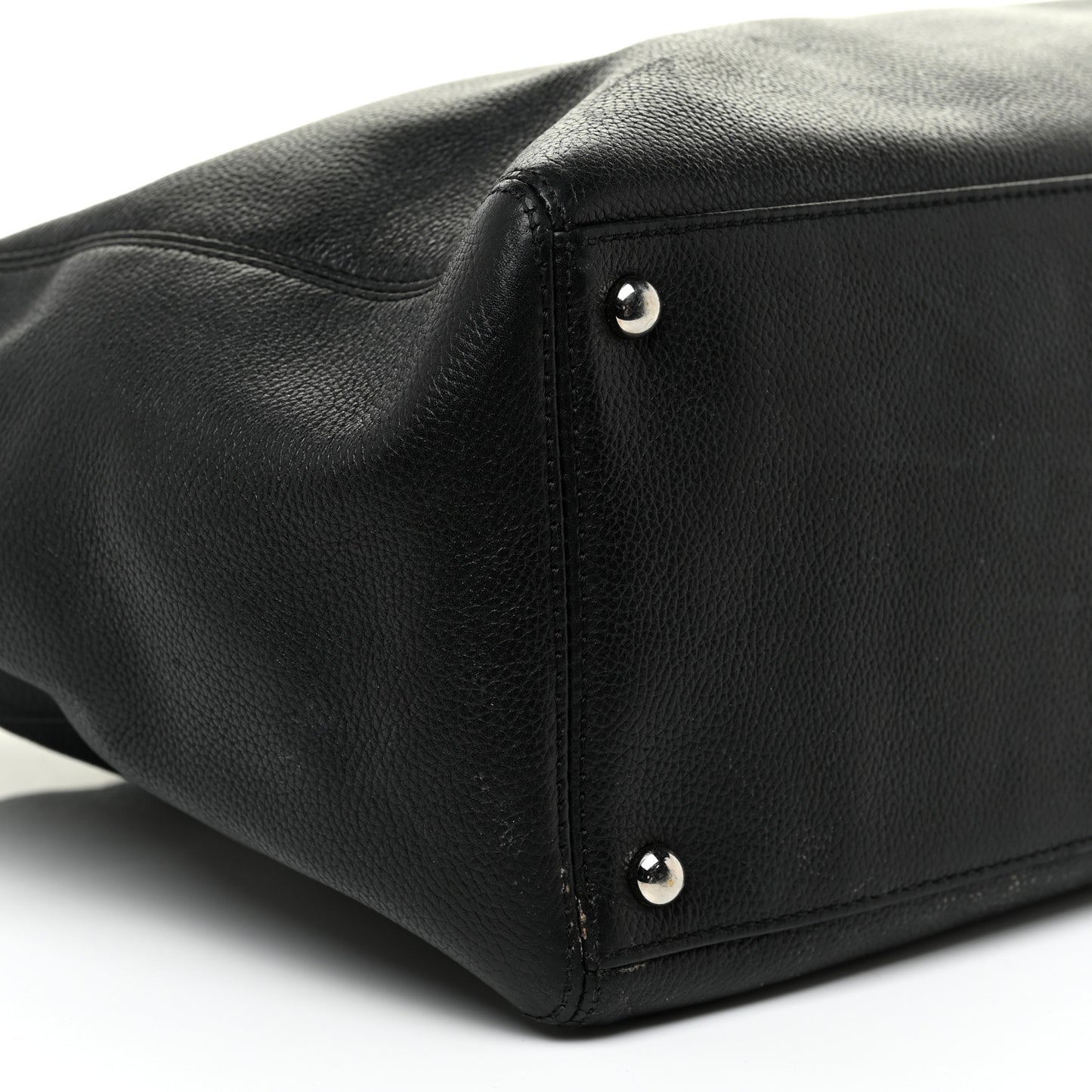 Calfskin Cerf Executive Shopper Tote Black