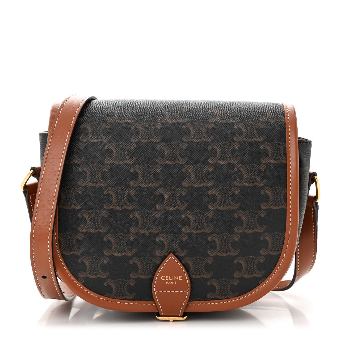 Triomphe Canvas Medium Folco Bag Tan