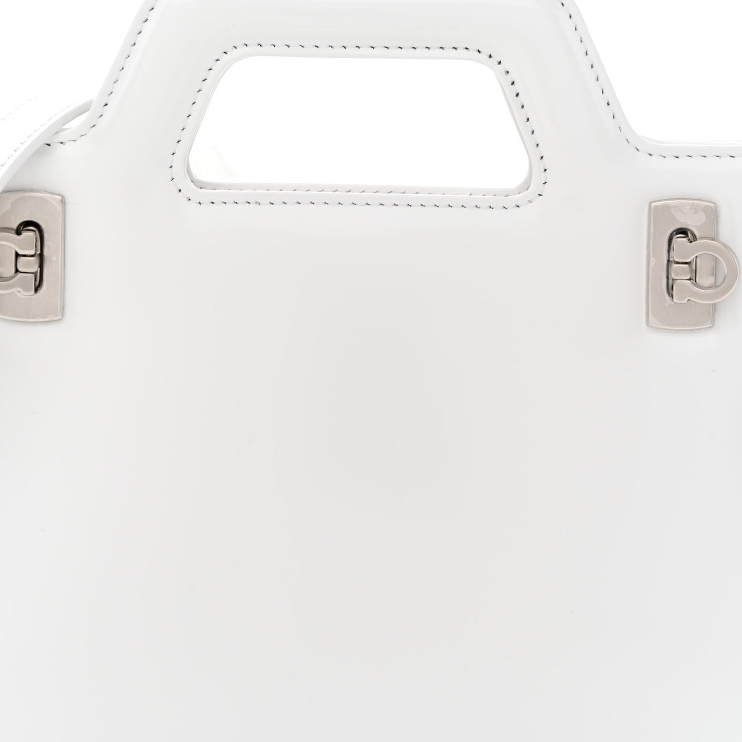 Brushed Calfskin Mini Wanda Top Handle Bag Optic White