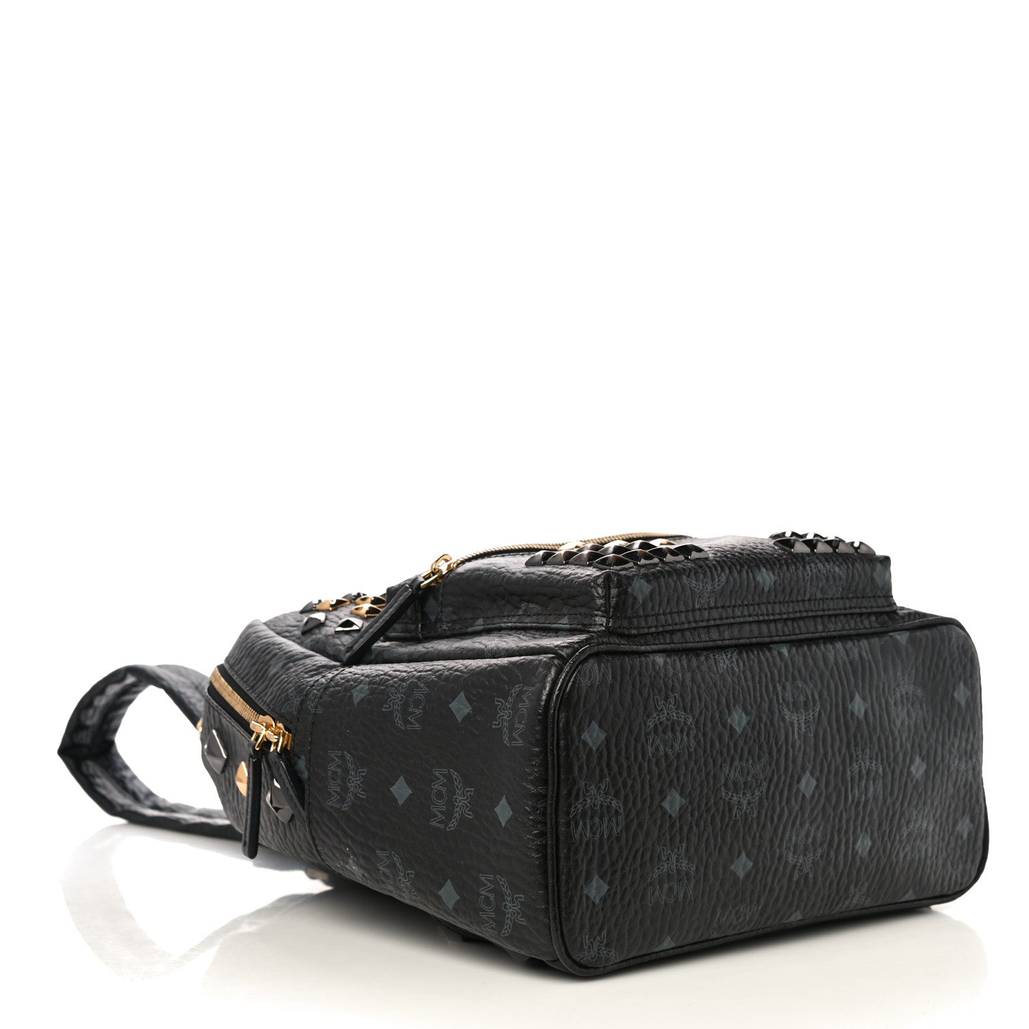 MCM Visetos Studded Small Stark M Backpack Black 4 of 10