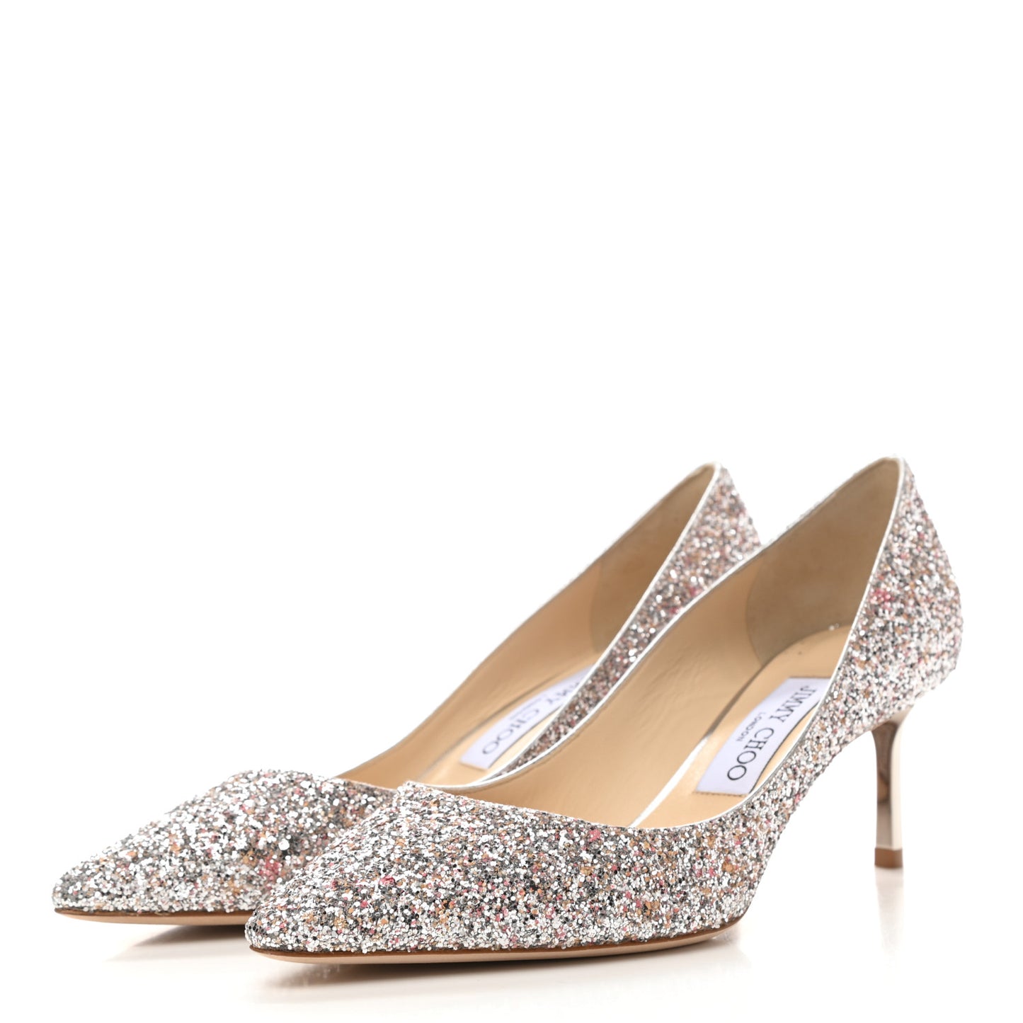 Glitter Pointy Toe Romy 60 Pumps 37.5 Viola Mix