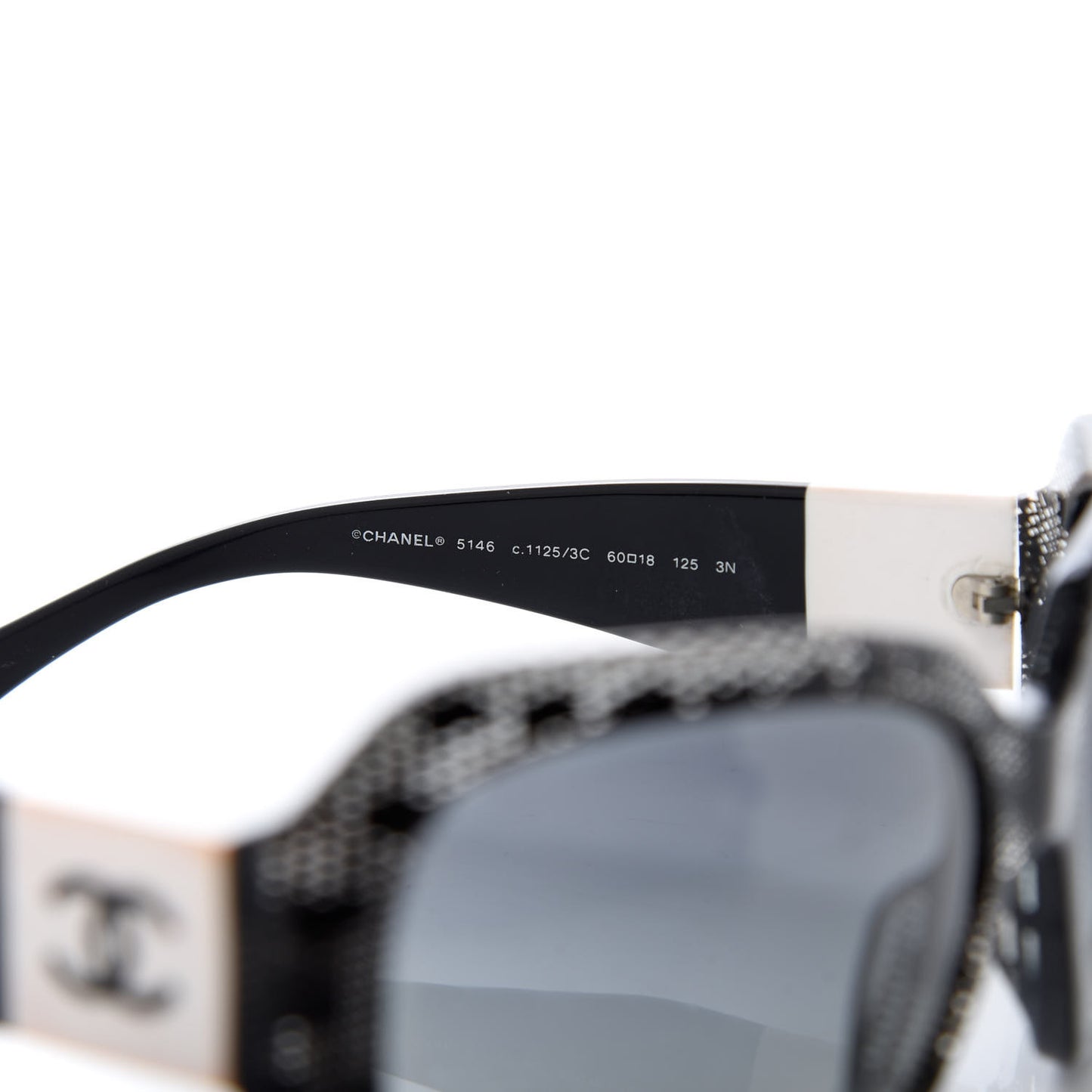 Acetate CC Lace Effect Sunglasses 5146 Black White