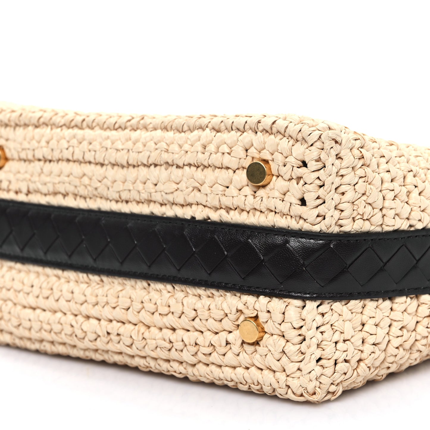 Raffia Woven Nappa Intrecciato Mini Wallace Natural Fondant