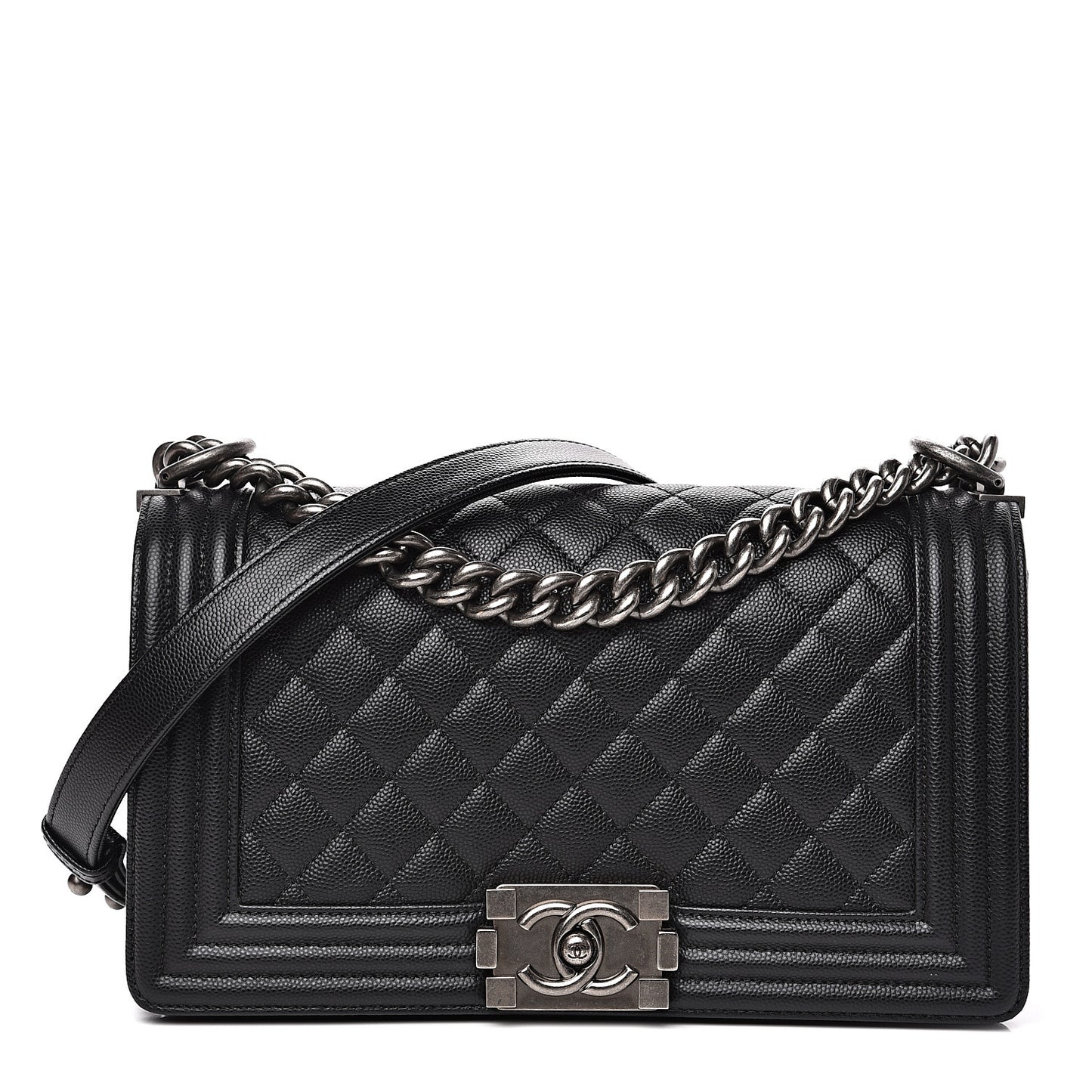 Caviar Quilted Medium Boy Flap Black