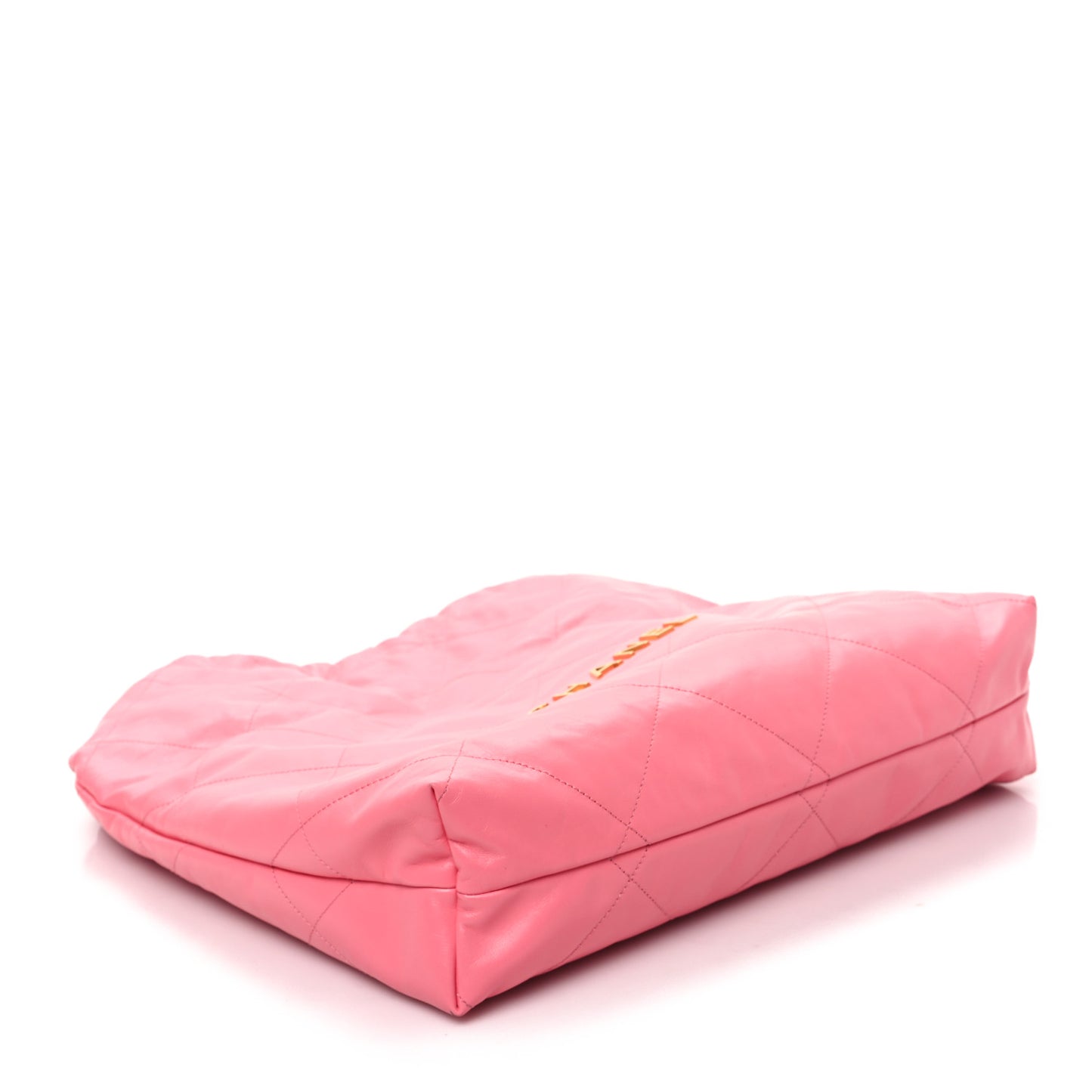 Shiny Calfskin Quilted Large Chanel 22 Coral Pink