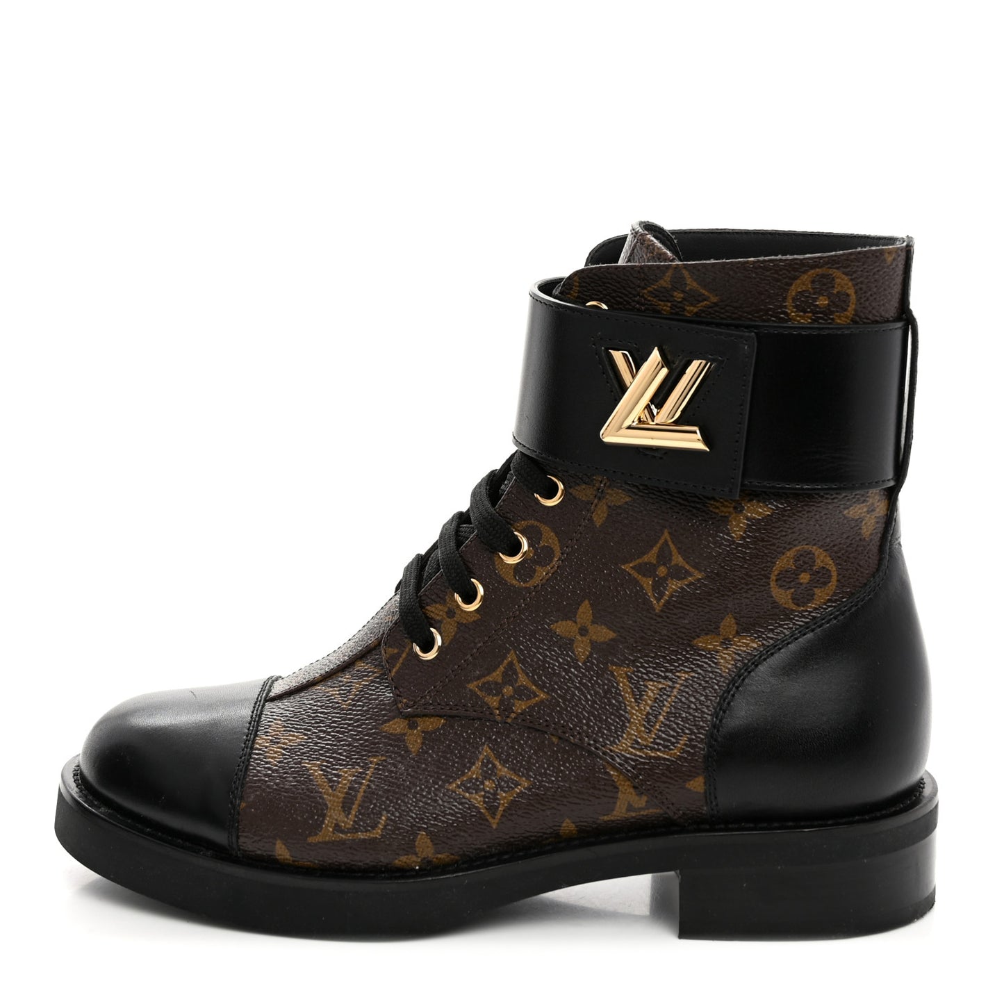 Calfskin Monogram Wonderland Flat Ranger Boots 38 Black