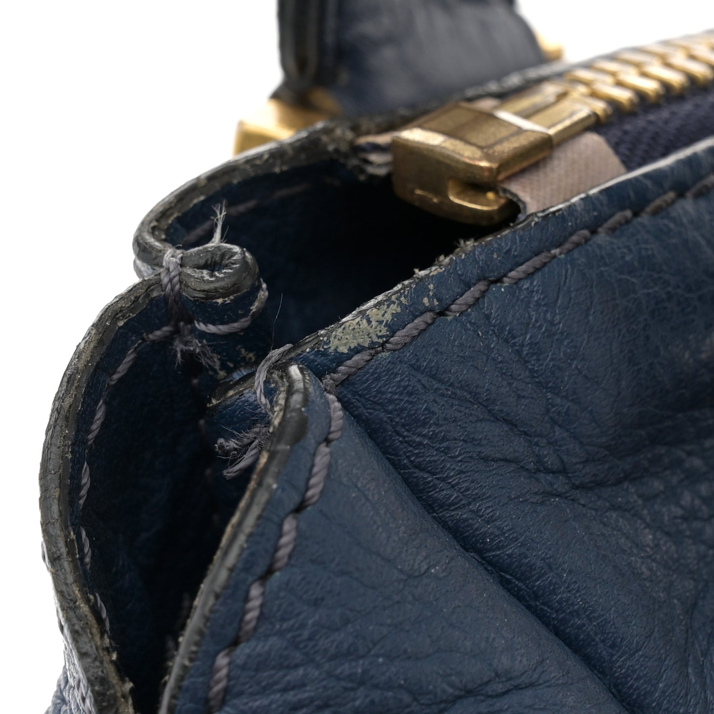 Calfskin Medium Marcie Satchel Royal Navy
