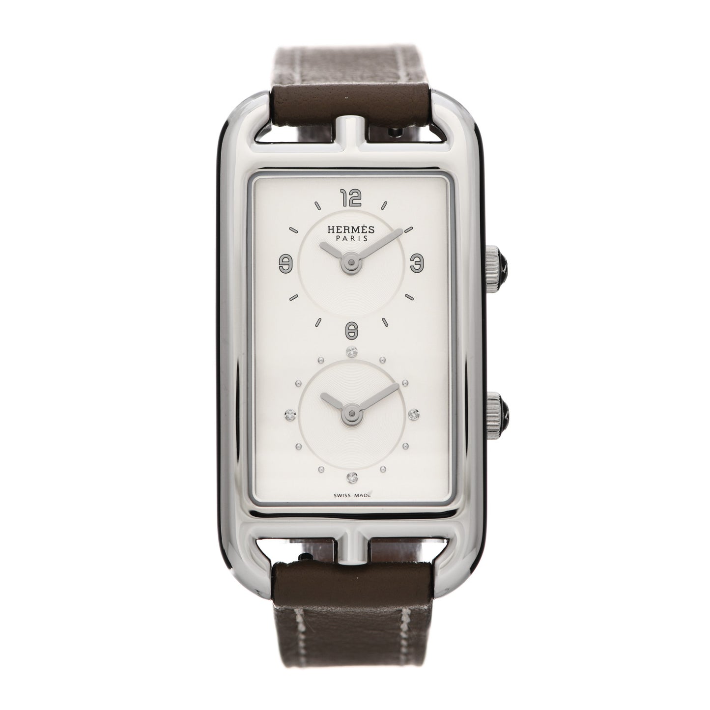 Stainless Steel Swift 22mm Nantucket Dual Time Quartz Watch Etoupe