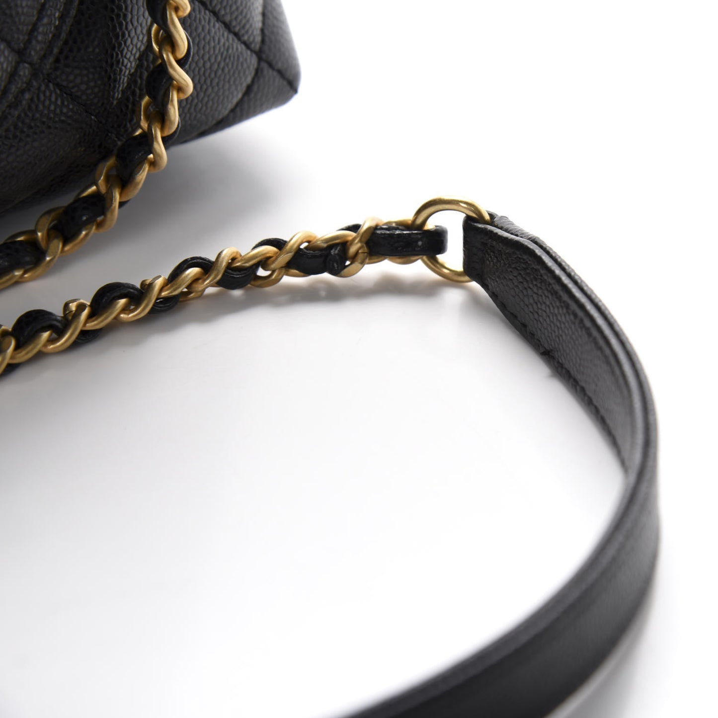 Caviar Quilted Mini Coco Handle Flap Black