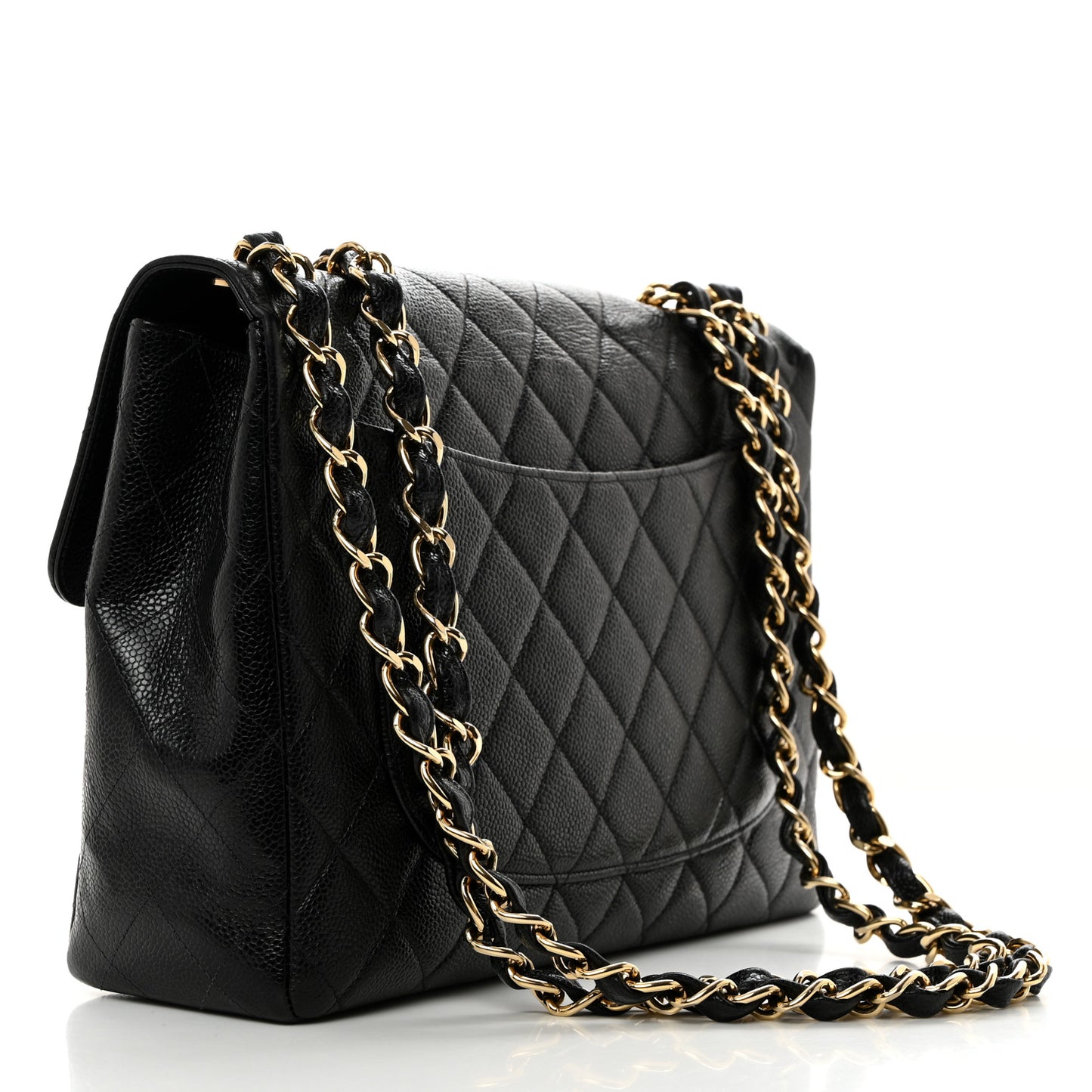 Caviar Quilted Jumbo Single Flap Black