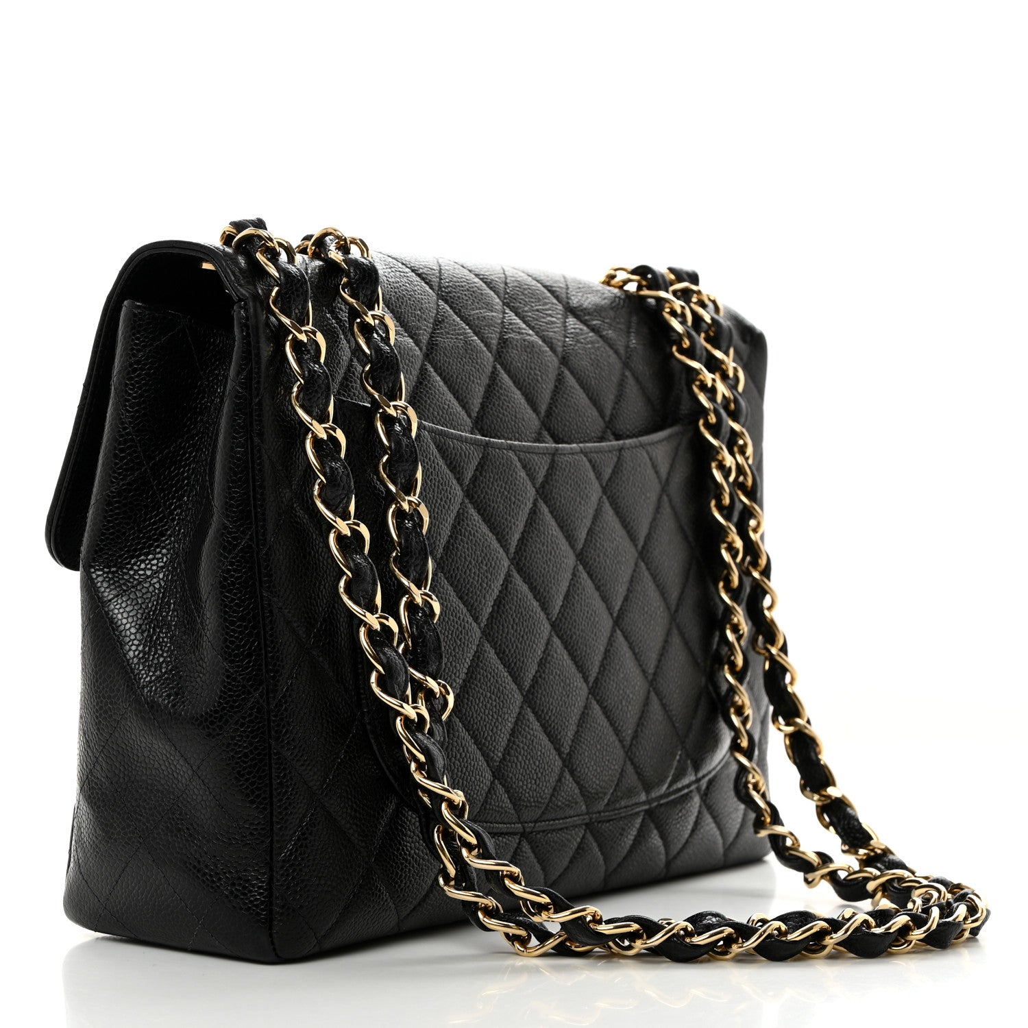Chanel Caviar Quilted Jumbo Single Flap Black 3 of 10