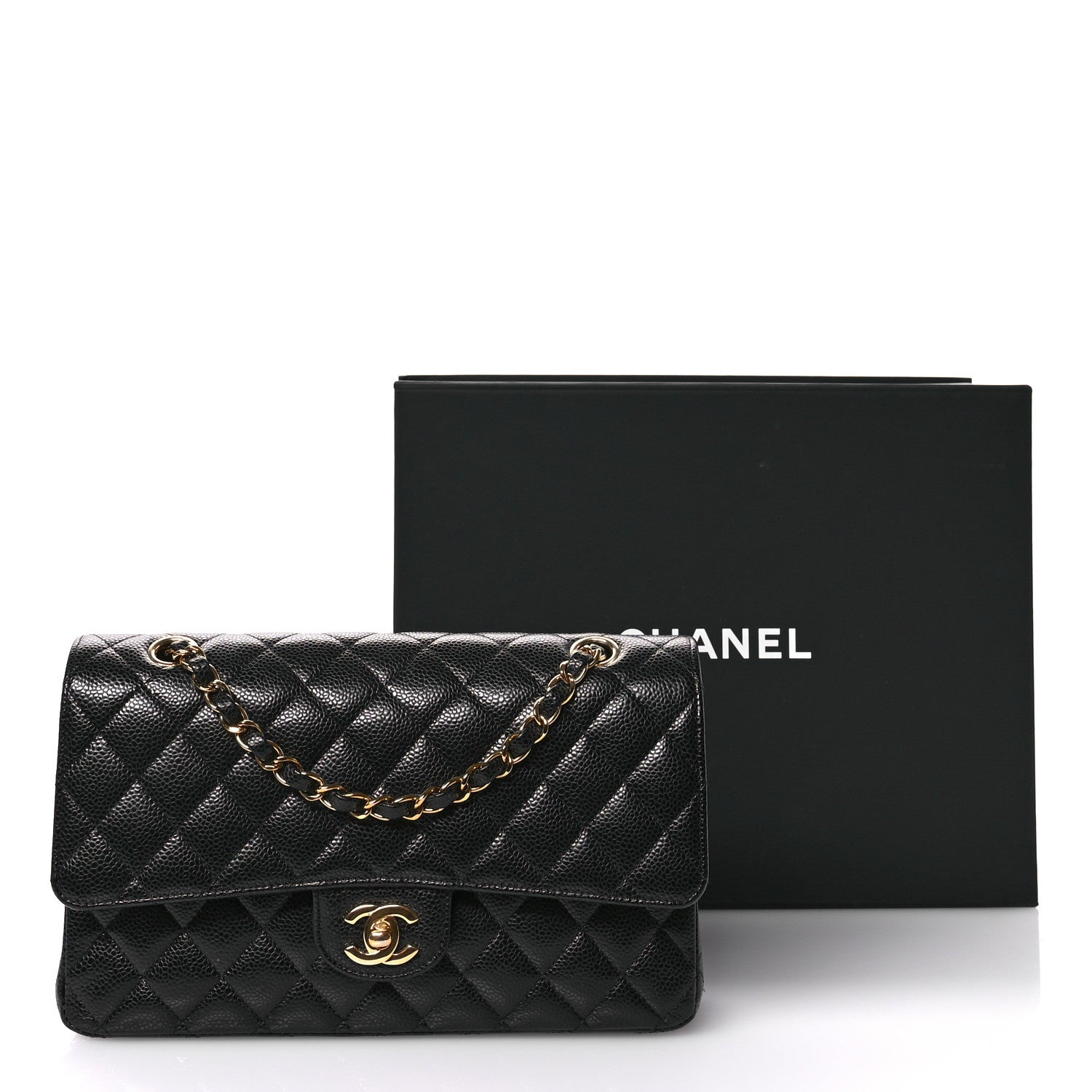 Chanel Caviar Quilted Medium Double Flap Black 10 of 11