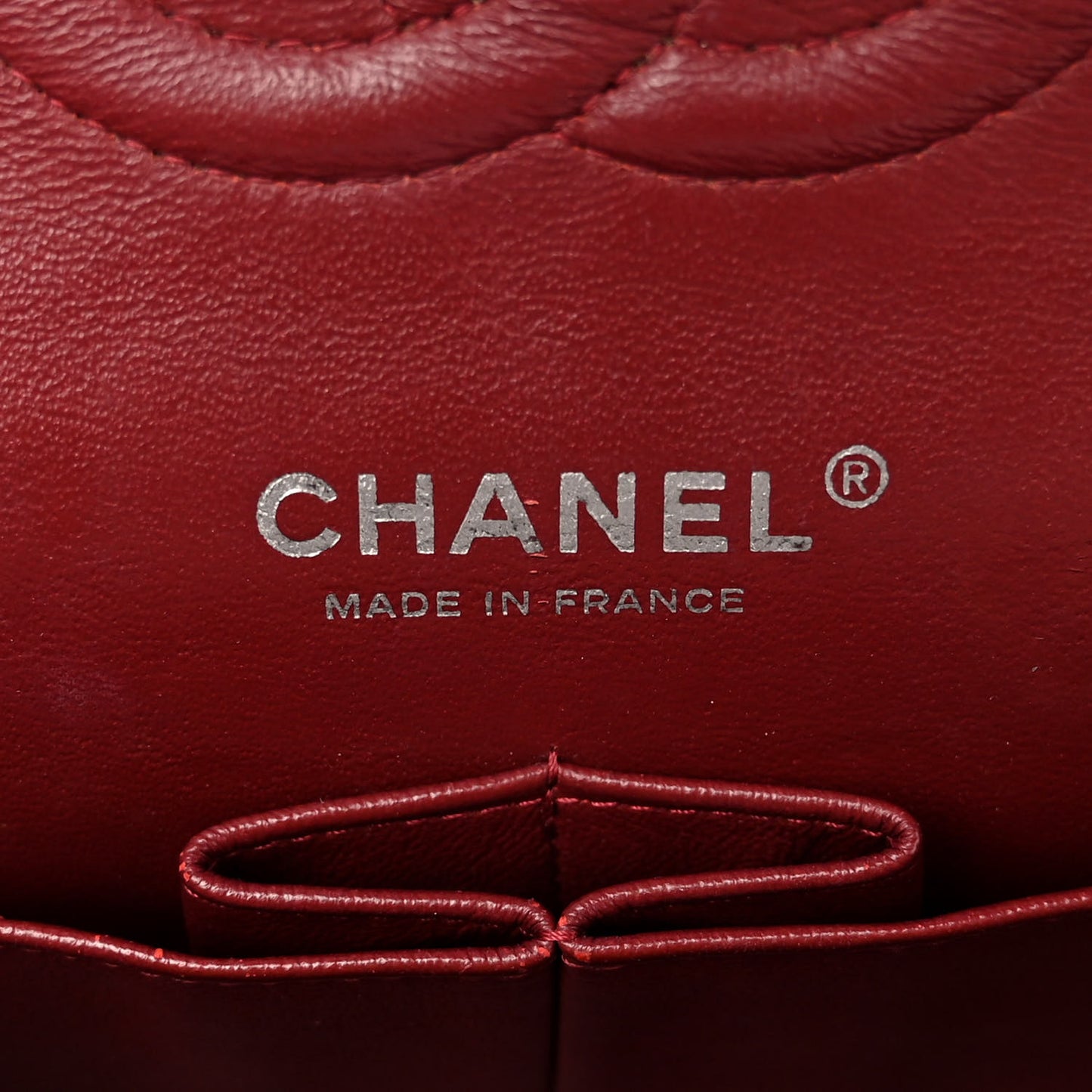Caviar Quilted Medium Double Flap Dark Red