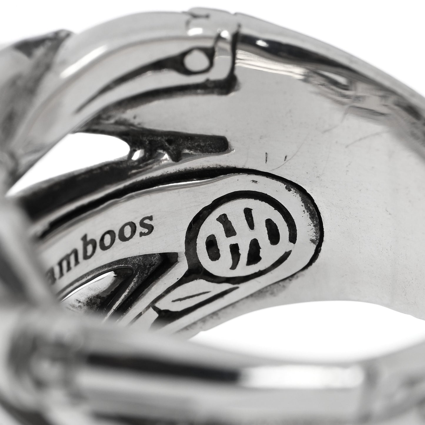 Sterling Silver Bamboo Woven Ring 54 6.75
