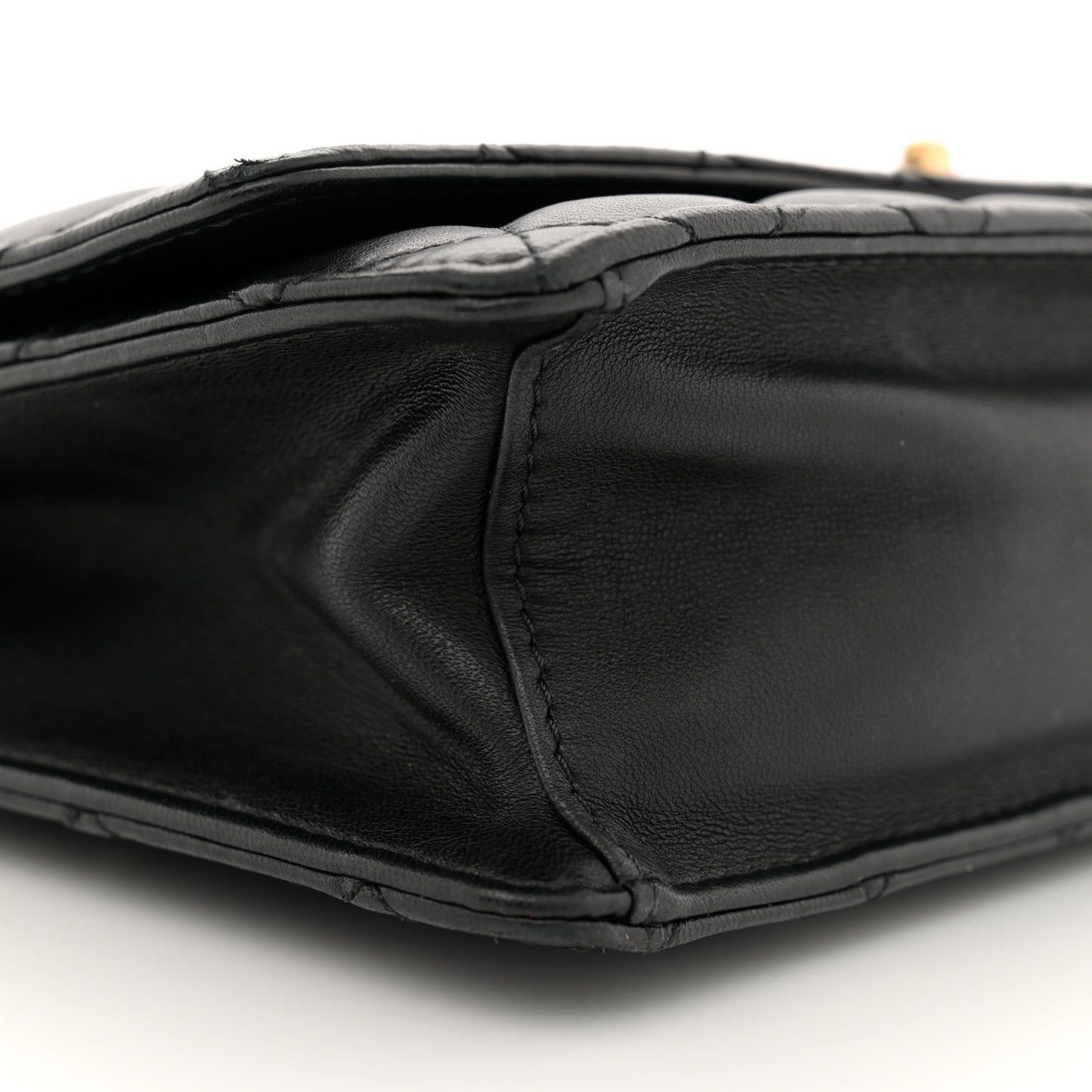Lambskin Quilted Fantasy Pearl Flap Black