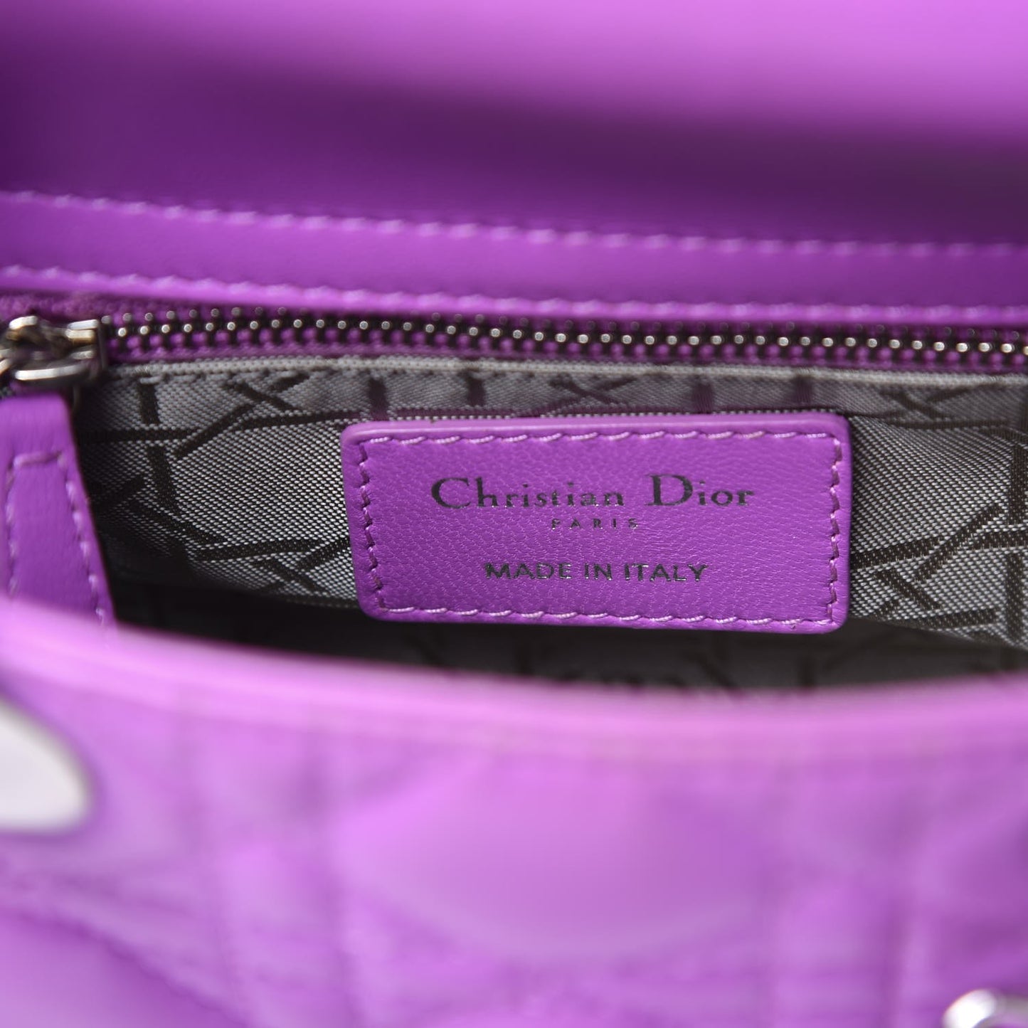 Lambskin Cannage Mini Lady Dior Purple
