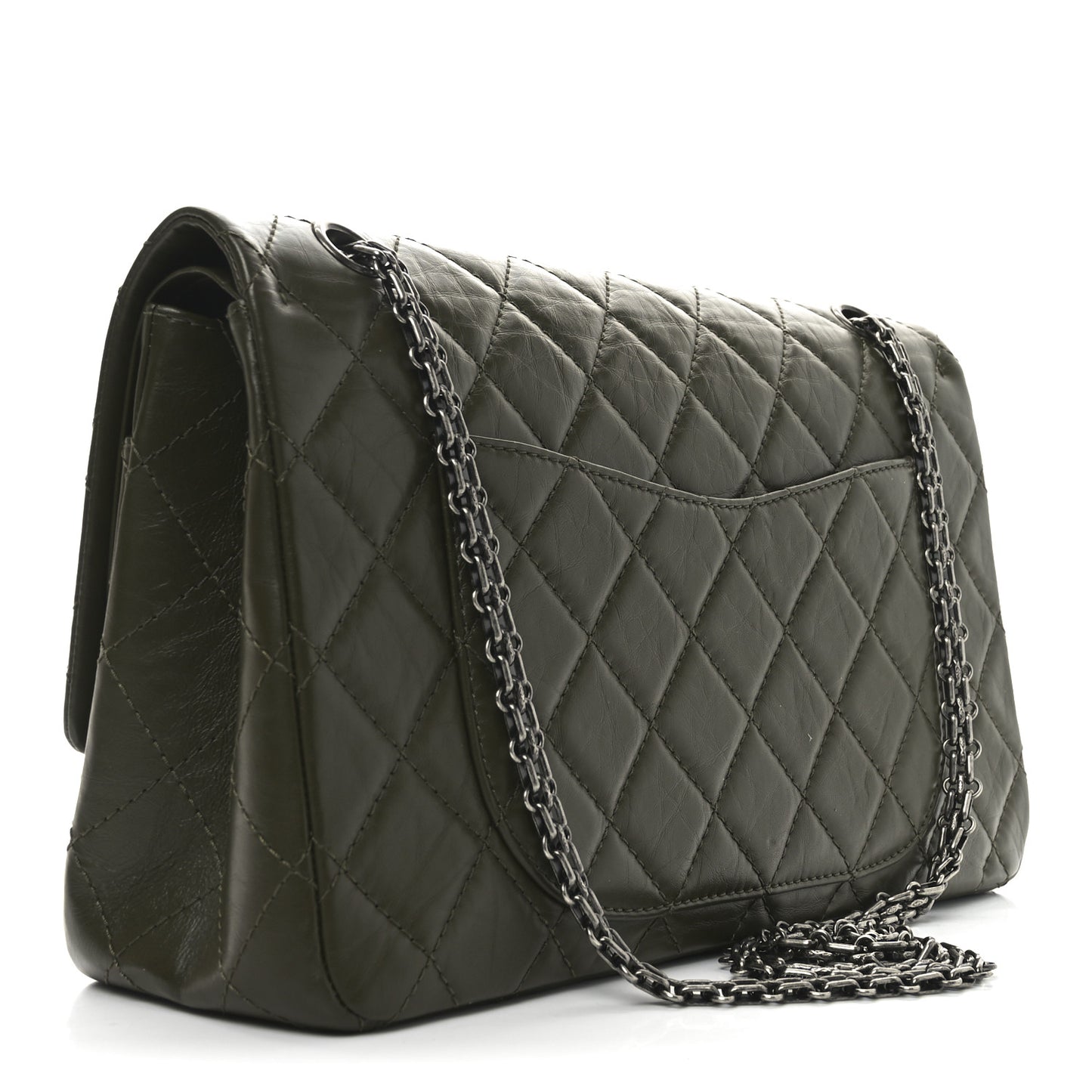 Aged Calfskin Quilted 2.55 Reissue 227 Flap Dark Green