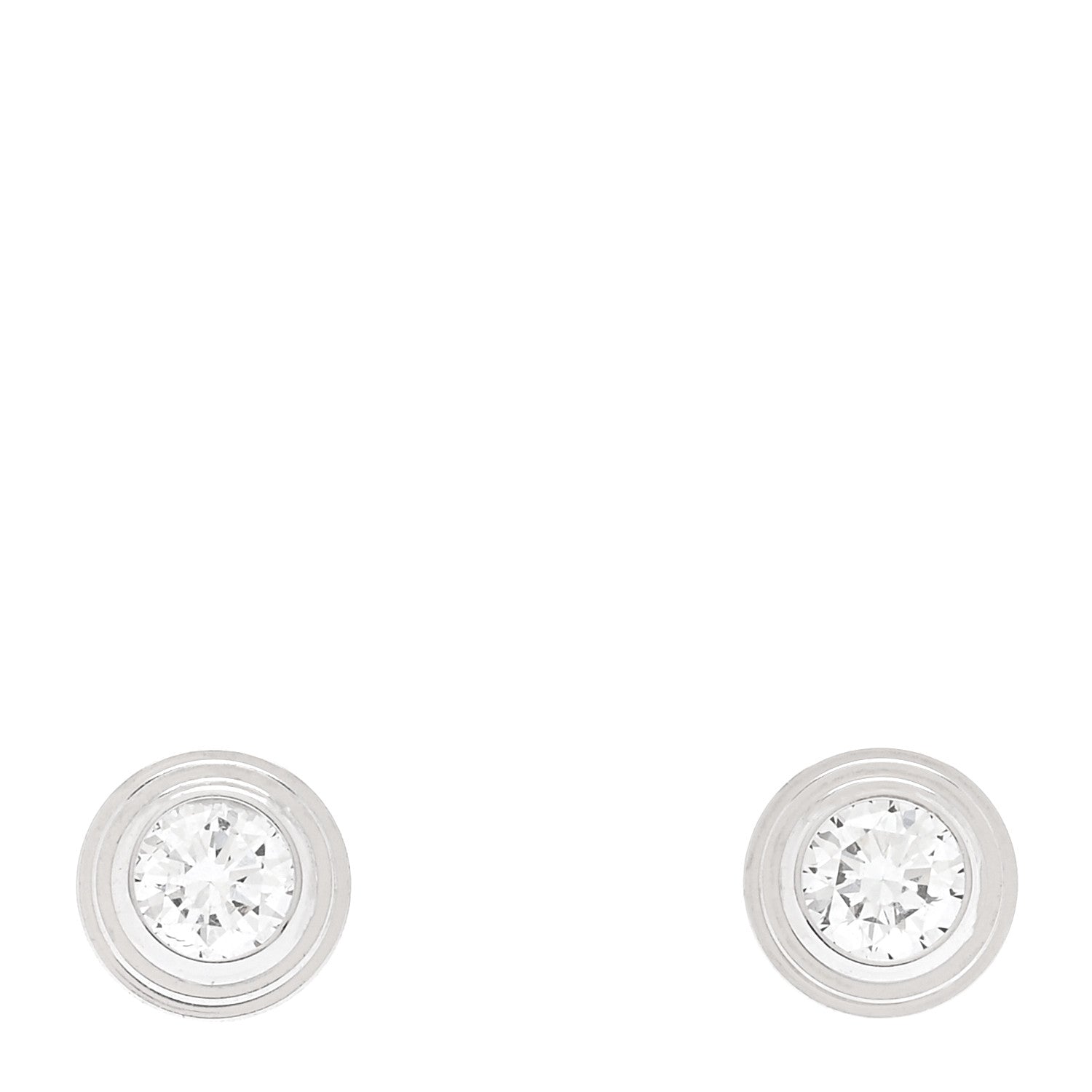 Cartier 18K White Gold Diamond XS D'Amour Earrings 1 of 5