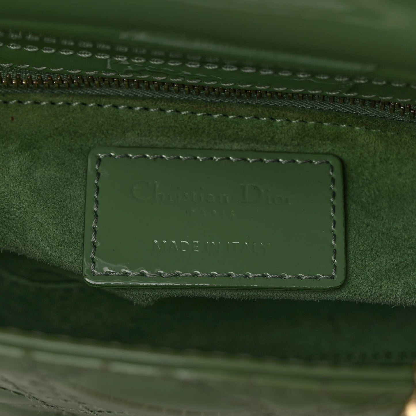 Patent Cannage Mini Lady Dior Mint Green