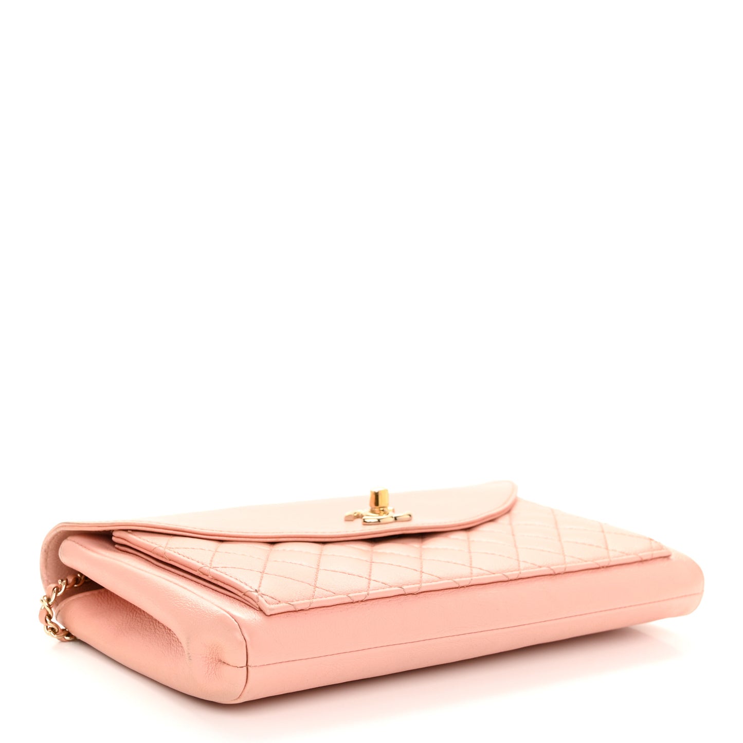 Iridescent Calfskin Smart Pocket Flap Bag Pink