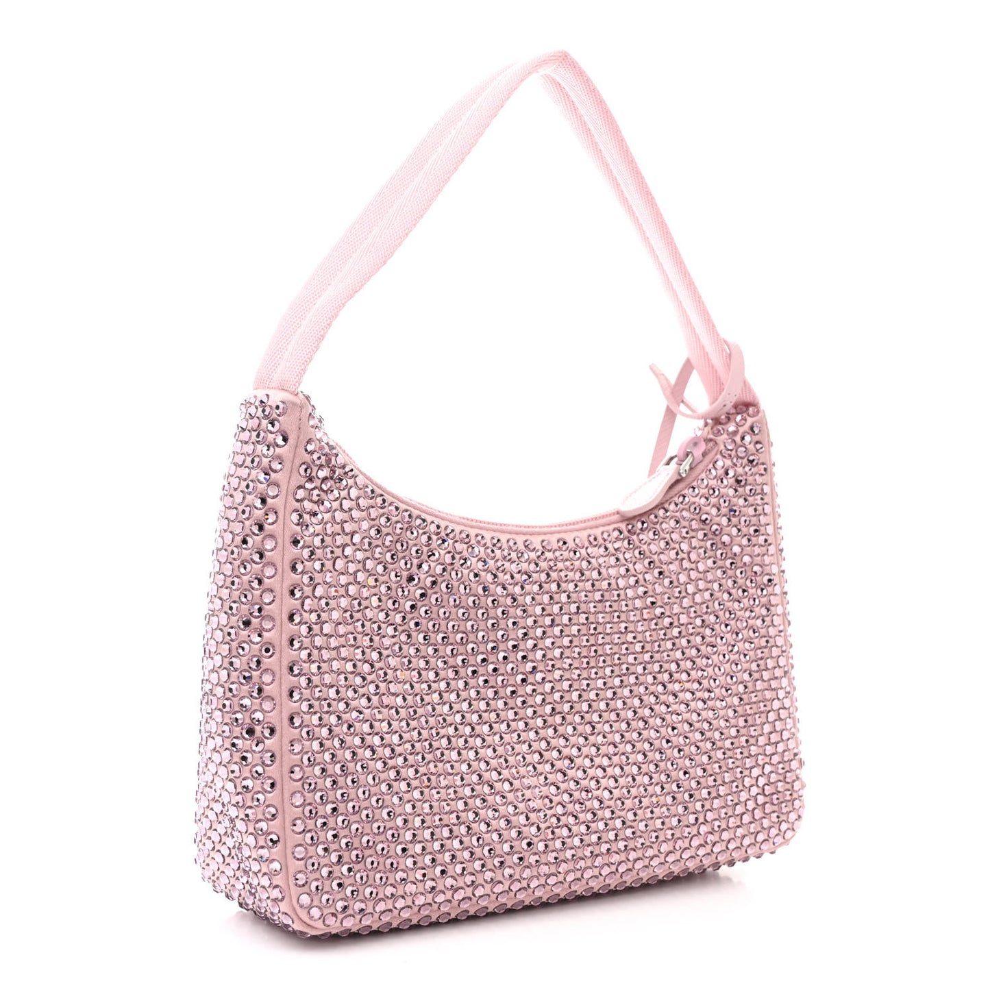 Satin Crystal Mini Re-Edition 2000 Bag Alabastro