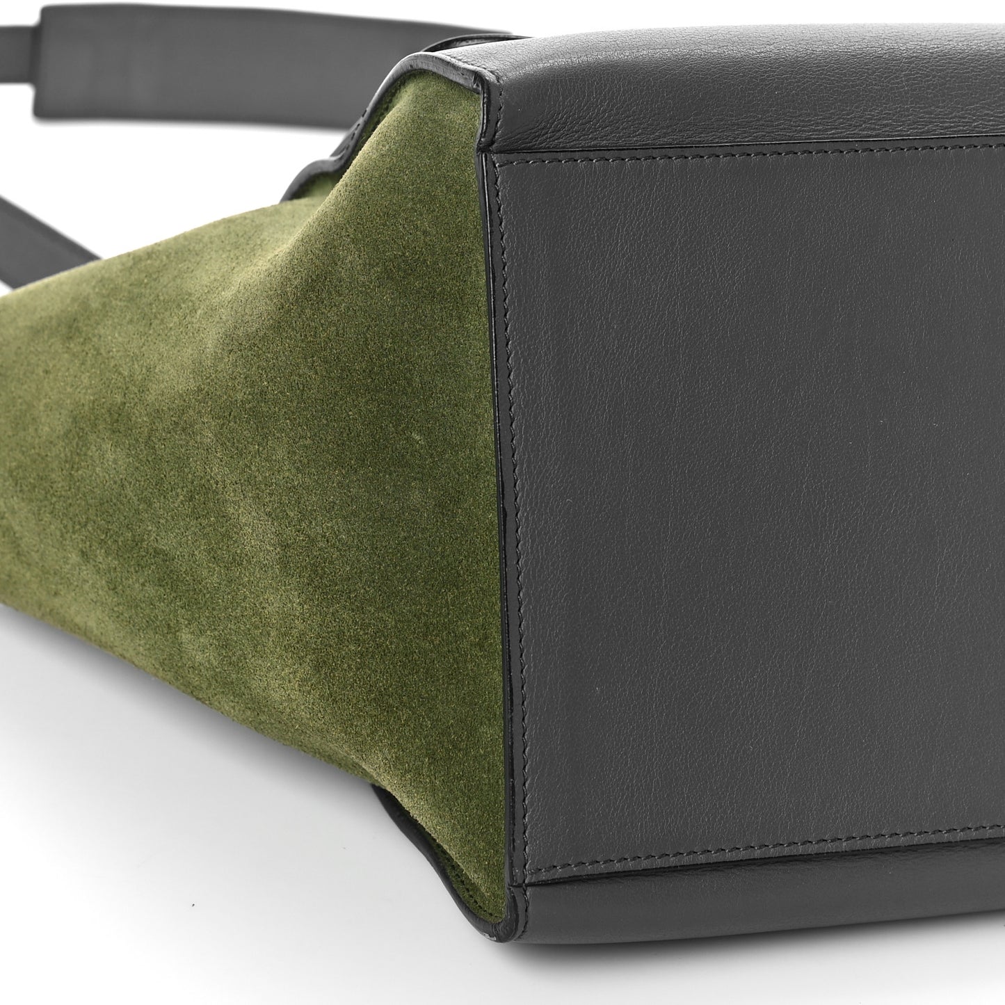 Calfskin Suede Medium Tri-Color Trapeze Green