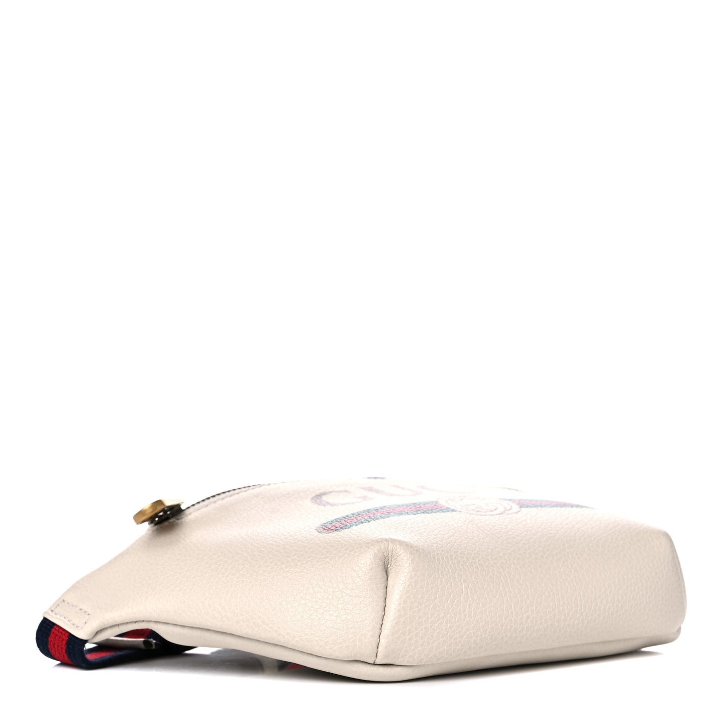 Grained Calfskin Small Logo Belt Bag White