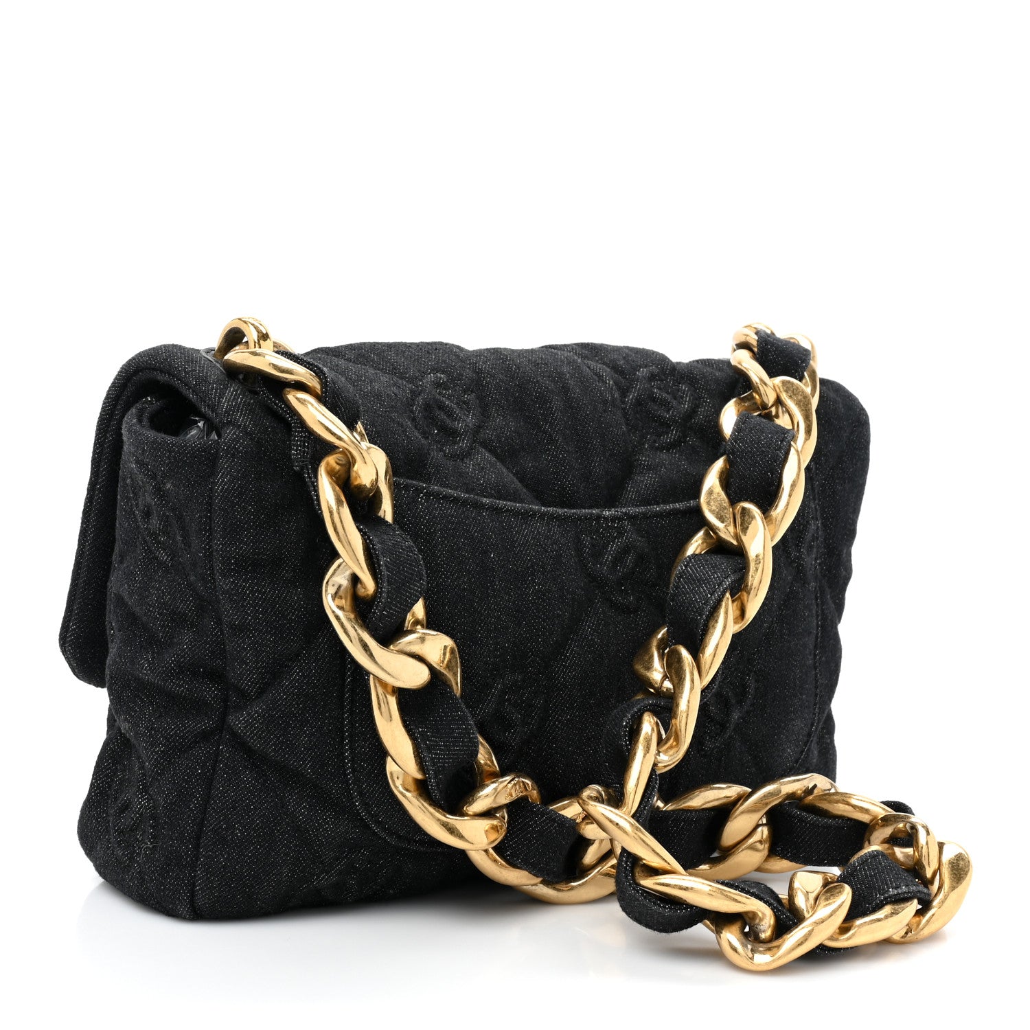 Chanel Denim Quilted Medium Funky Town Flap Black 3 of 9