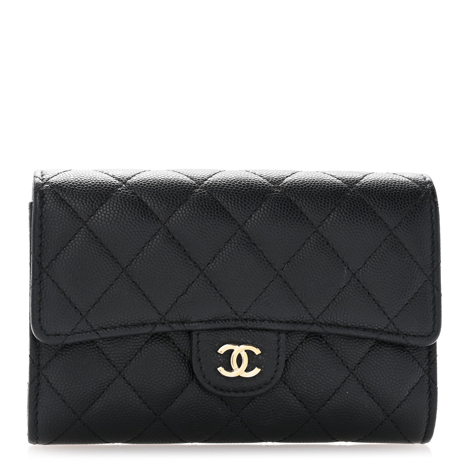 Chanel Caviar Quilted Medium Flap Wallet Black 1 of 9
