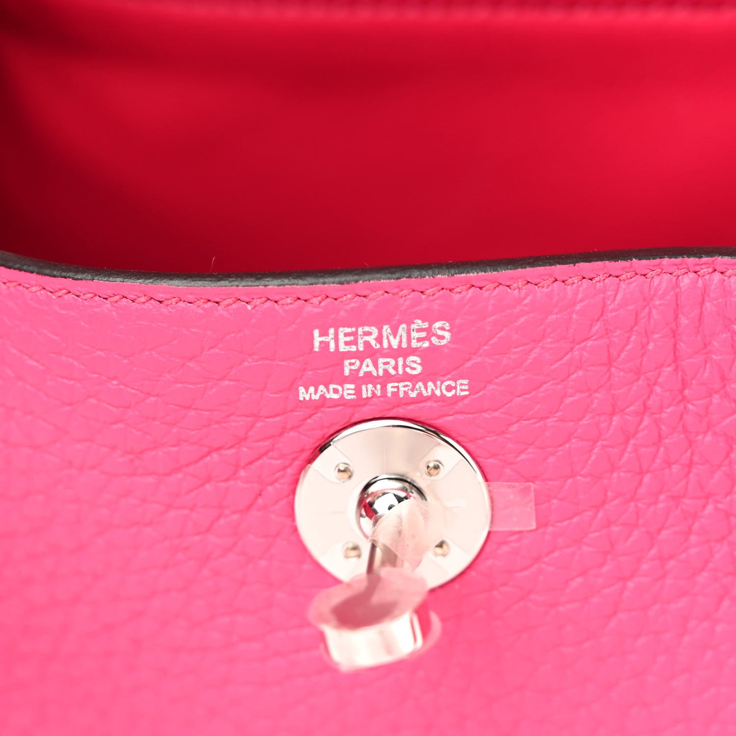 Taurillon Clemence Mini Lindy 20 Rose Shocking