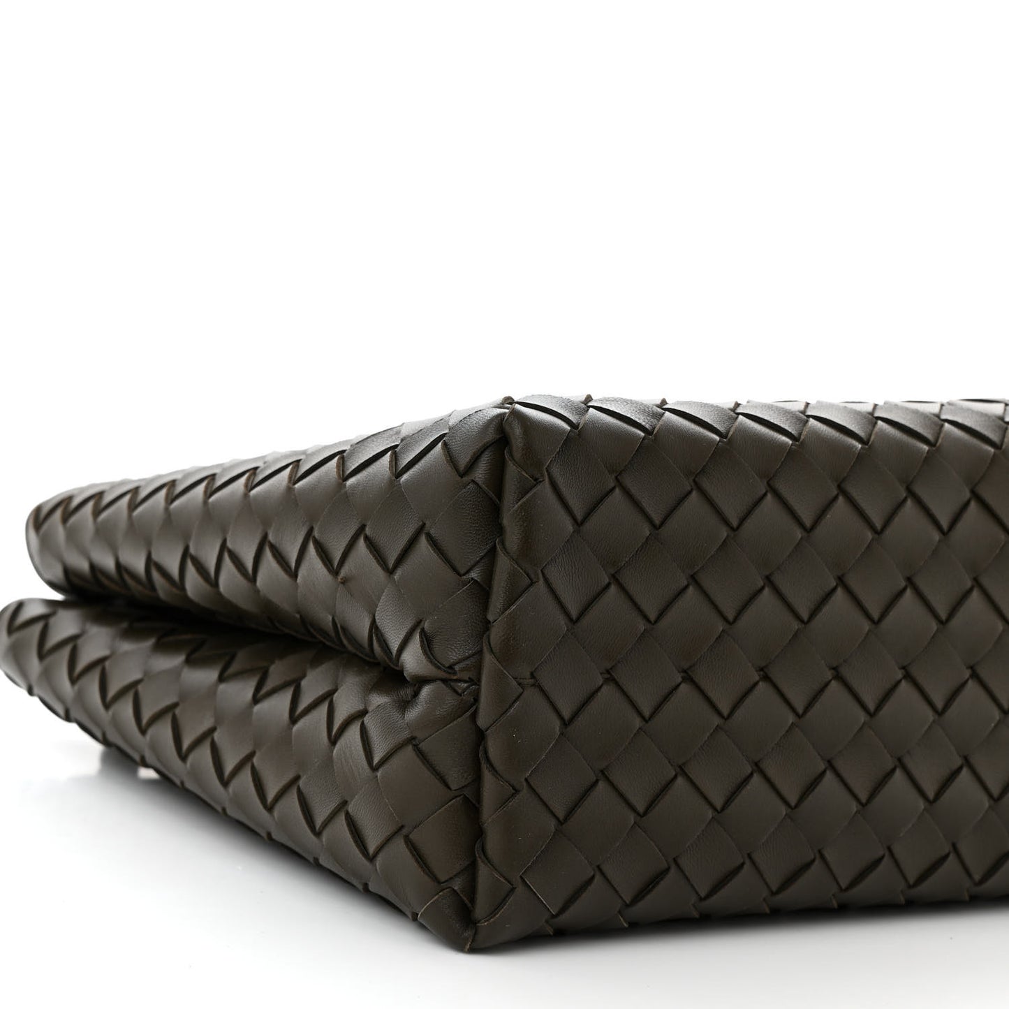 Nappa Intrecciato Medium Andiamo Shoulder Bag Kaki