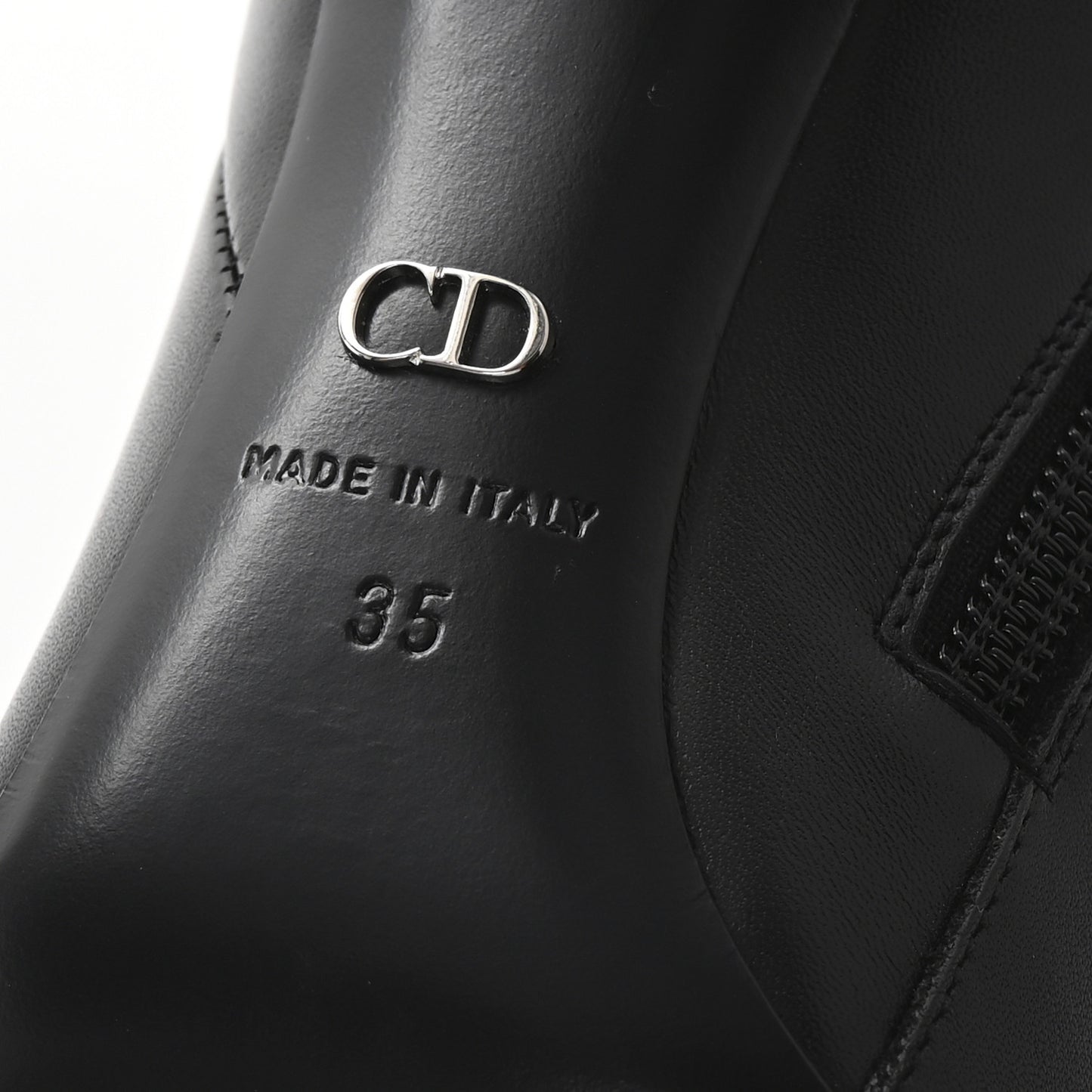 Calfskin Savane Ankle Boots 35 Black
