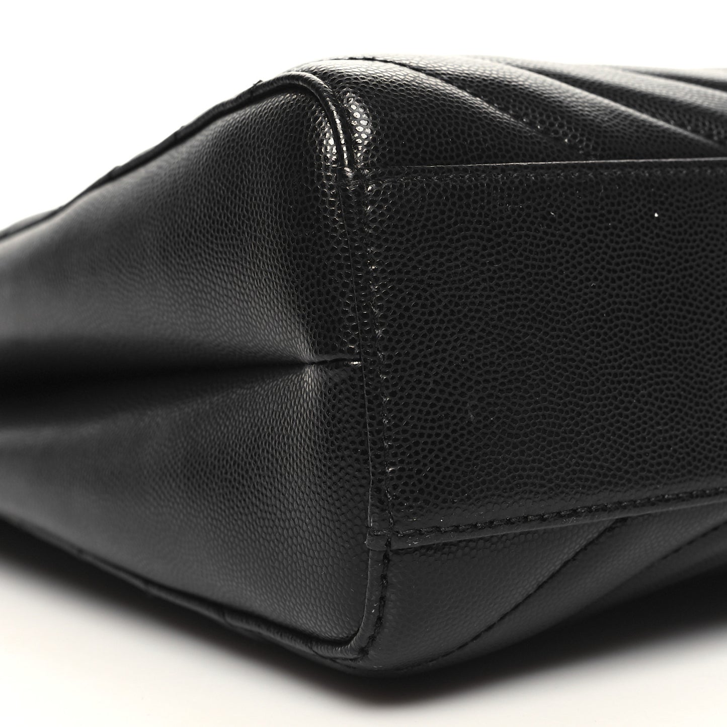 Grain de Poudre Matelasse Chevron Medium Tribeca Shopping Bag Black