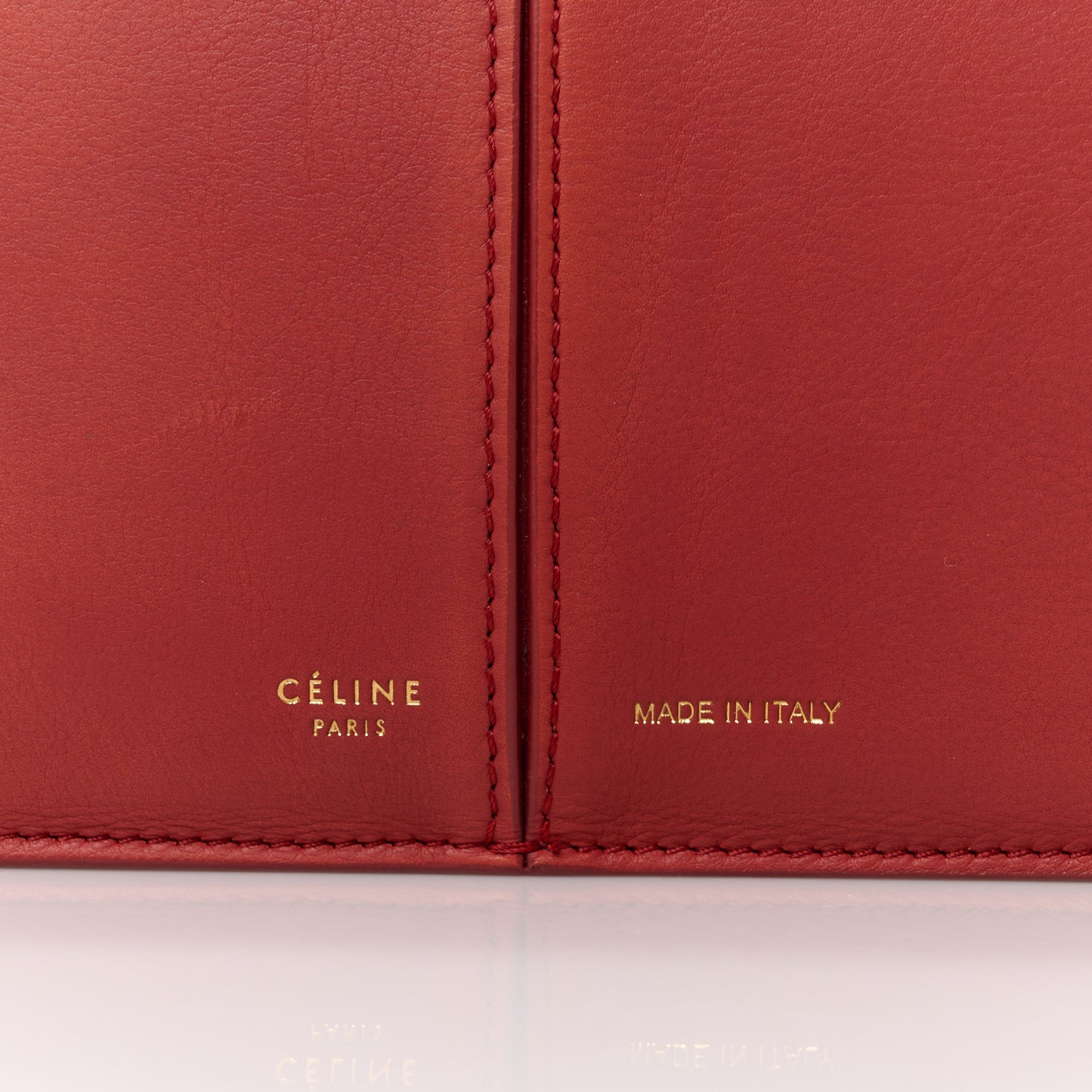 Supple Natural Calfskin Tri-Fold Clutch Red