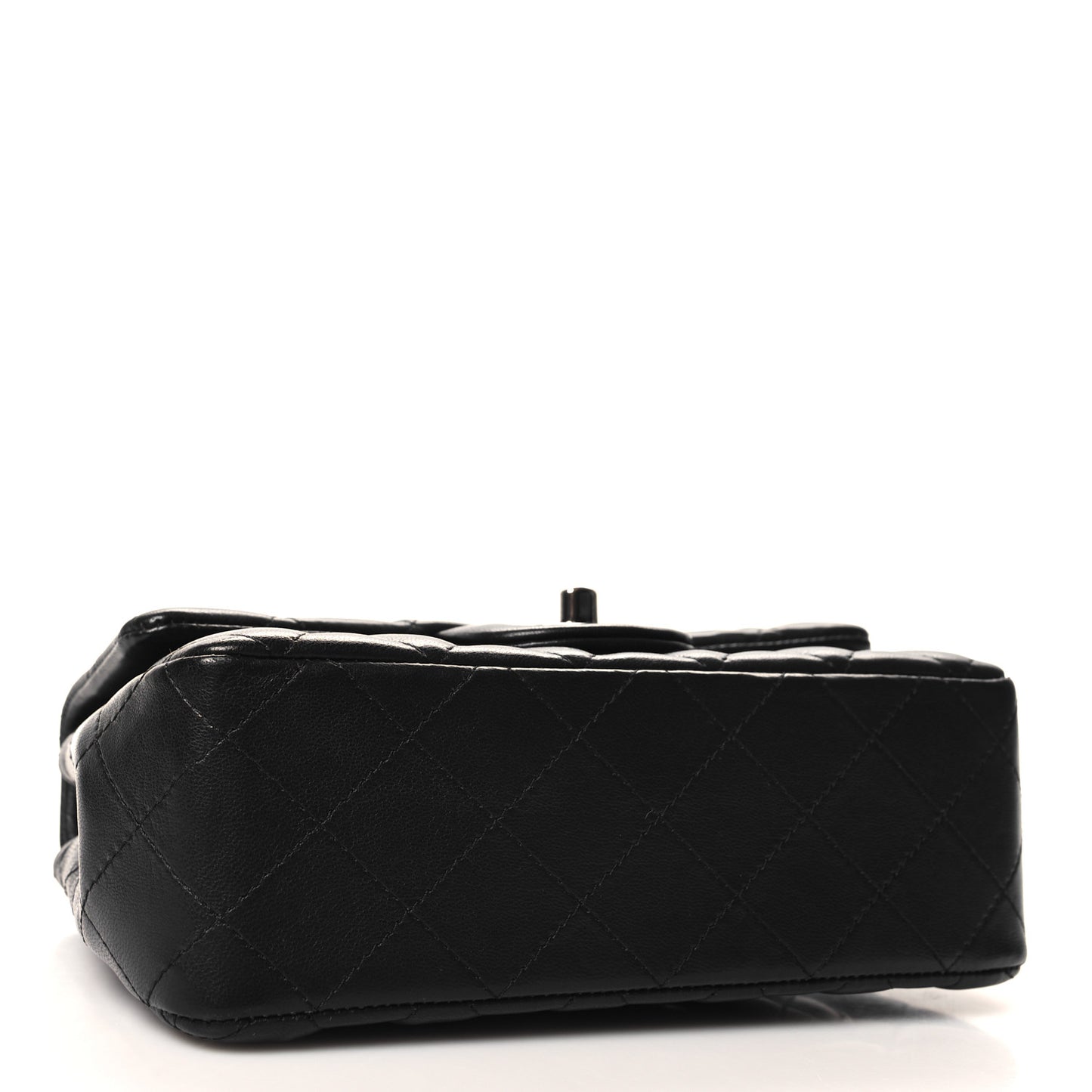 Lambskin Quilted Mini Rectangular Flap Black