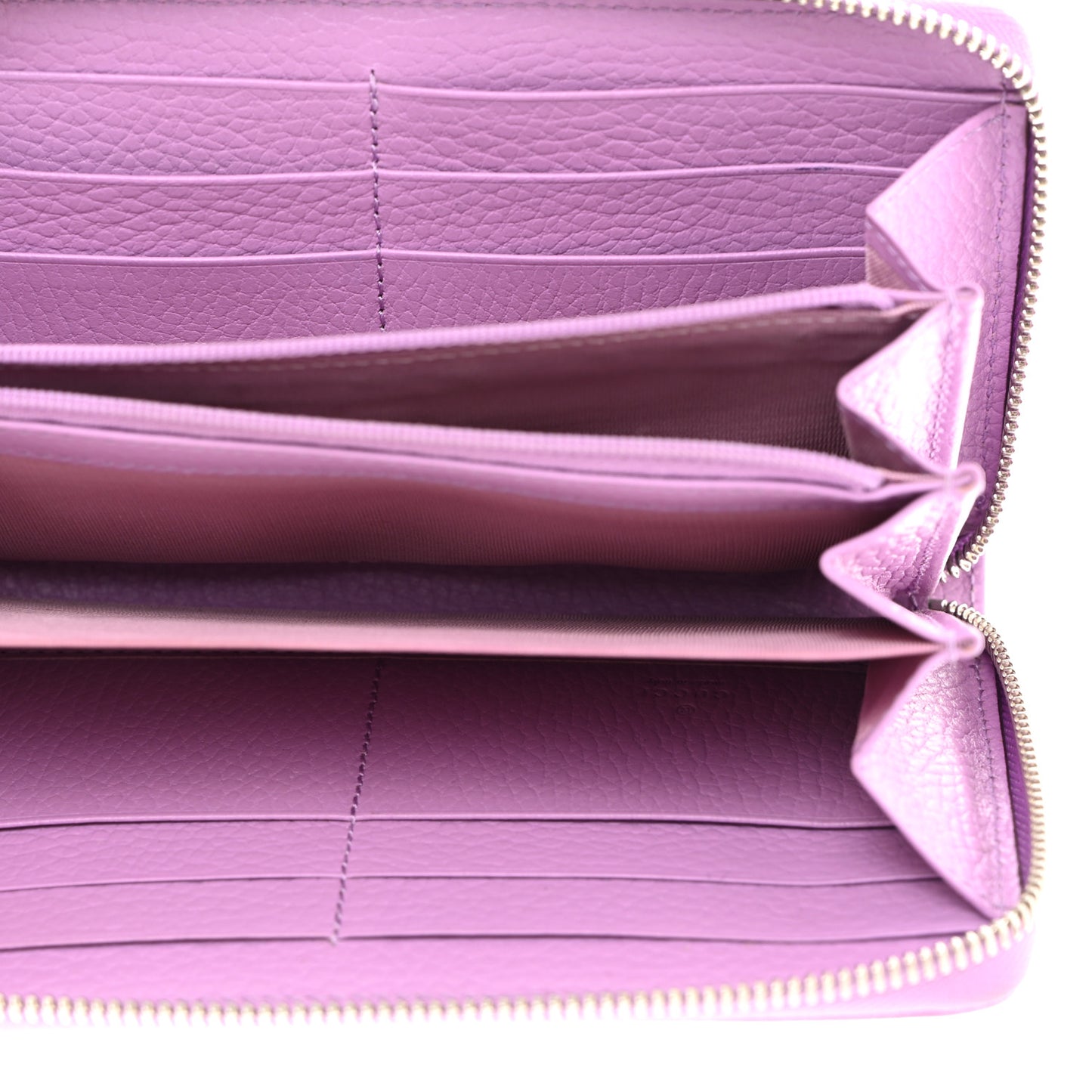 Dollar Calfskin Monochrome GG Marmont Zip Around Wallet Wisteria Chic
