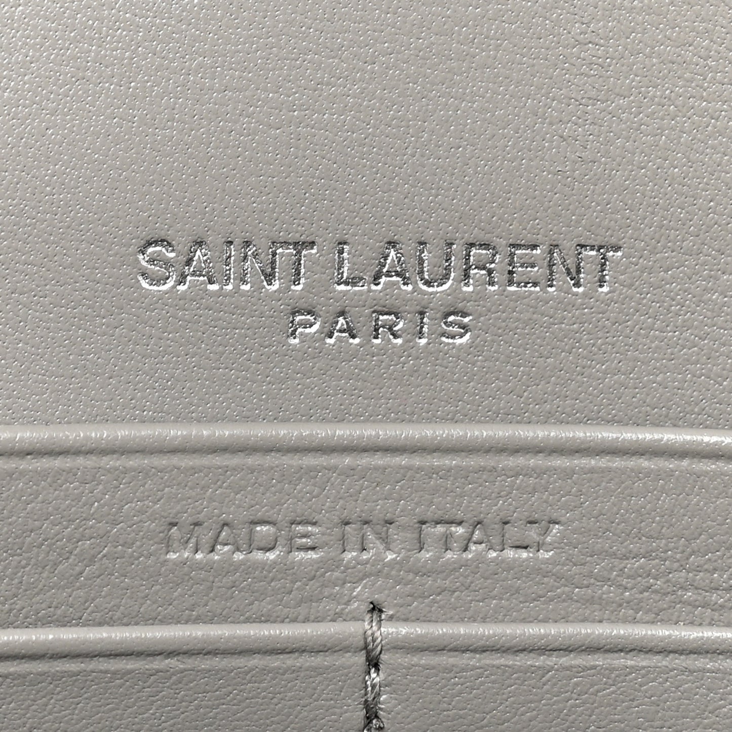 Metallic Calfskin Kate Monogram Tassel Chain Wallet Silver