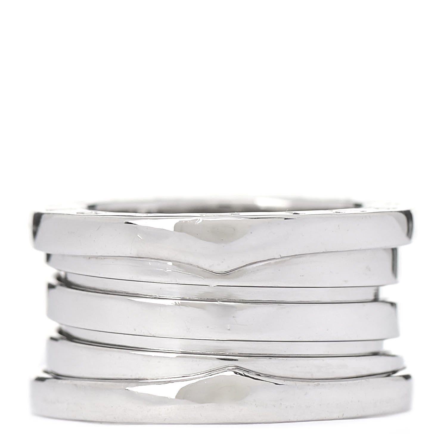 Bulgari 18K White Gold B.Zero1 Four-Band Ring 48 4.25 1 of 6