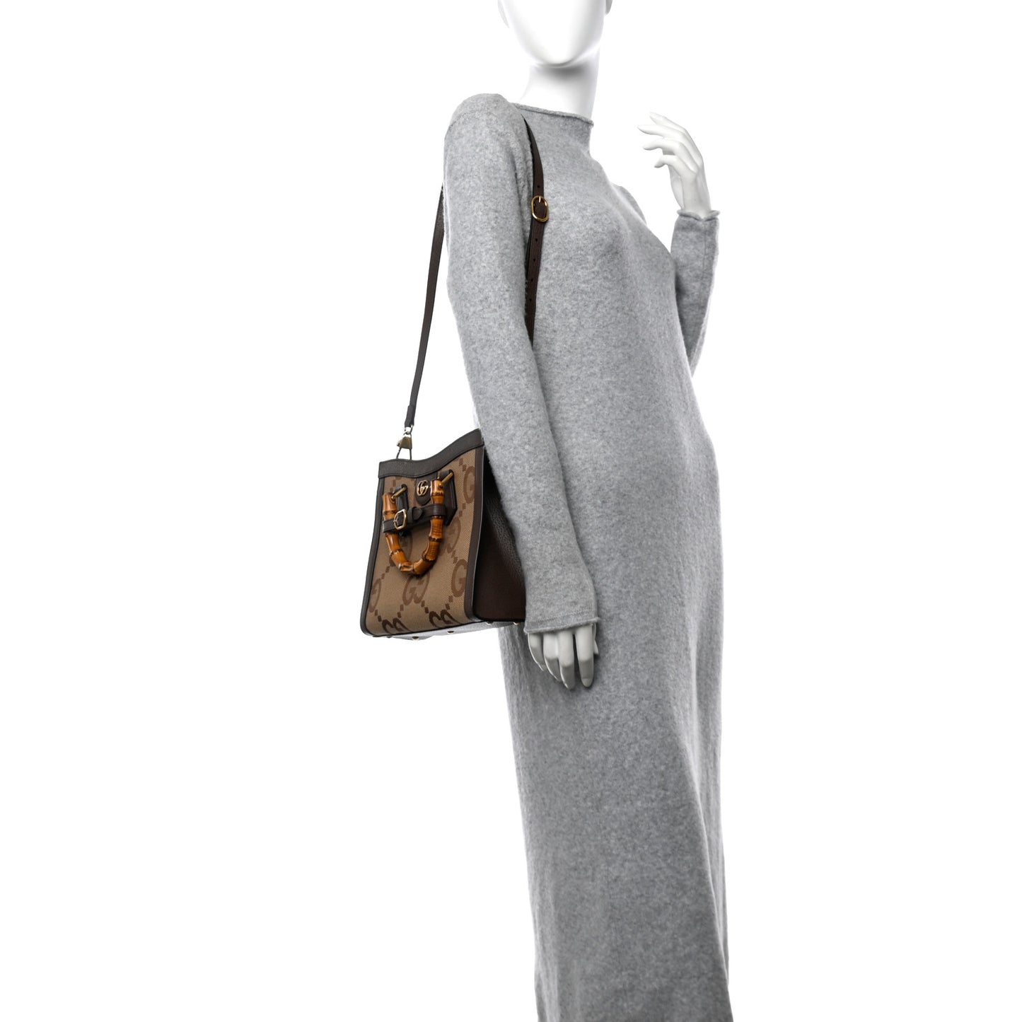 Monogram Jumbo GG Textured Dollar Calfskin Small Diana Tote Bag Camel Ebony New Acero Pomegranate Red