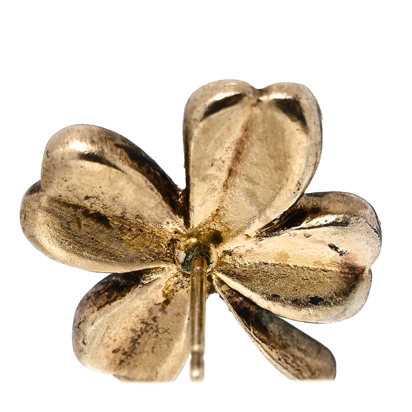 Metal Clover CC Earrings Gold
