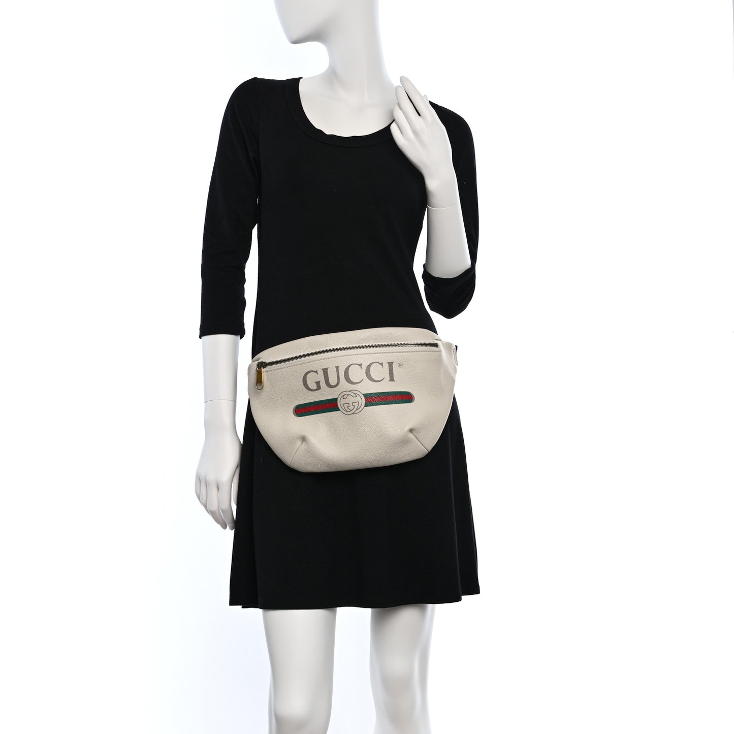 Grained Calfskin Small Logo Belt Bag White